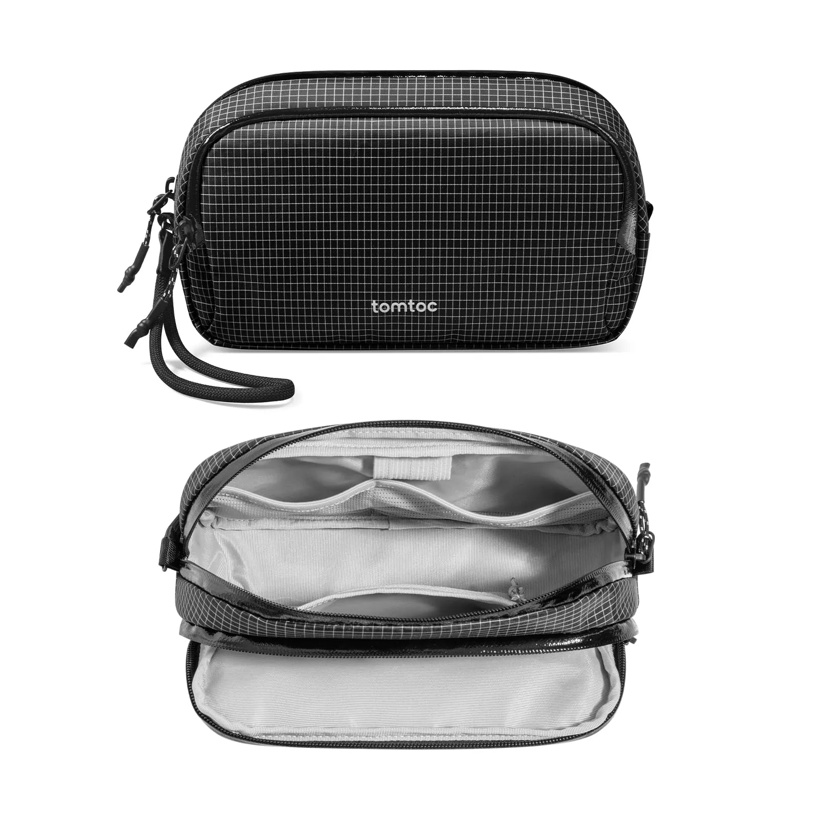 tomtoc Organizer Borsa Accessori Viaggio Light-T12, Tech Pouch Scozzese - immagine 1