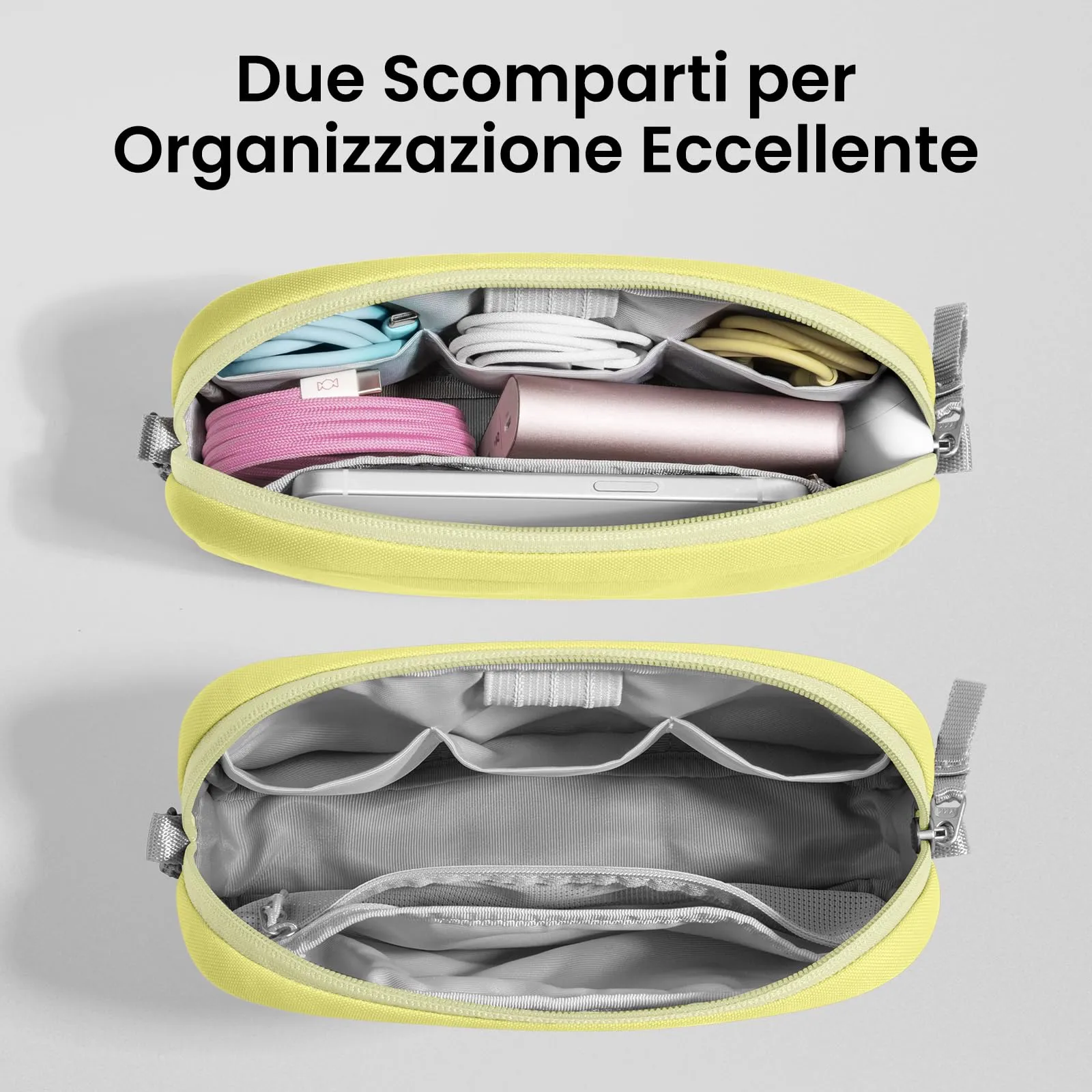 tomtoc Light-T12 Borsa Organizer Cavi e Accessori Viaggio, Tech Pouch, Arancione - immagine 5