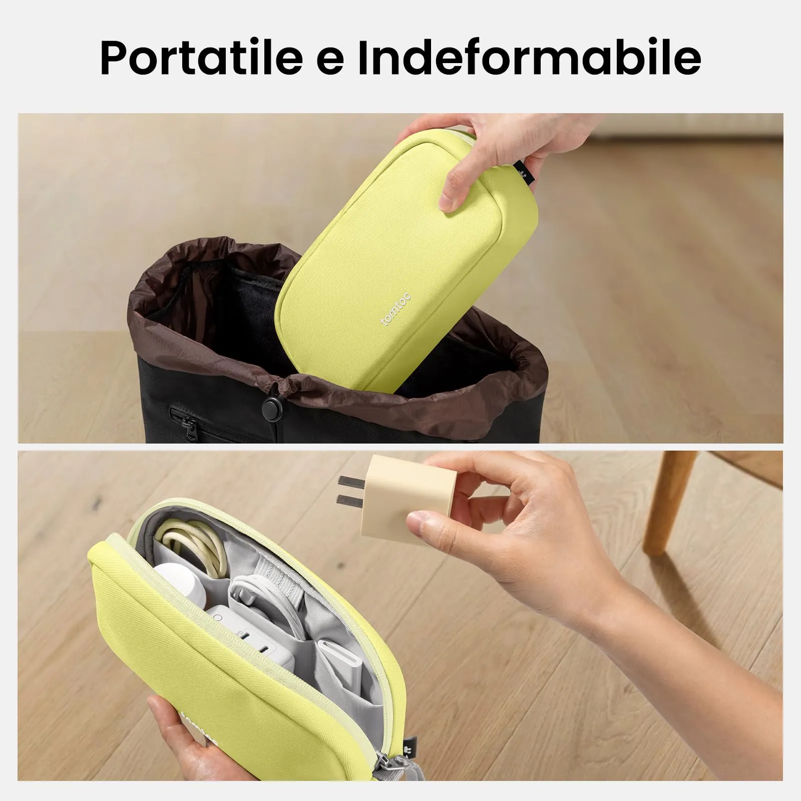 tomtoc Light-T12 Borsa Organizer Cavi e Accessori Viaggio, Tech Pouch, Arancione - immagine 9