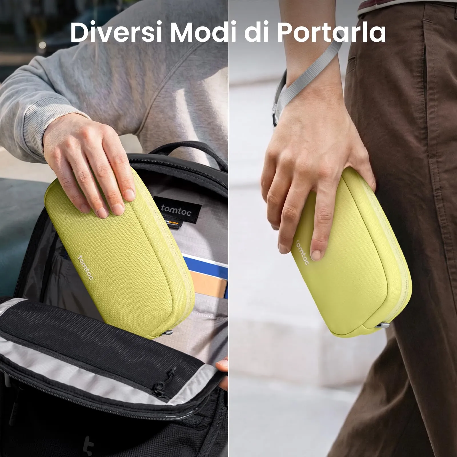 tomtoc Light-T12 Borsa Organizer Cavi e Accessori Viaggio, Tech Pouch, Arancione - immagine 10