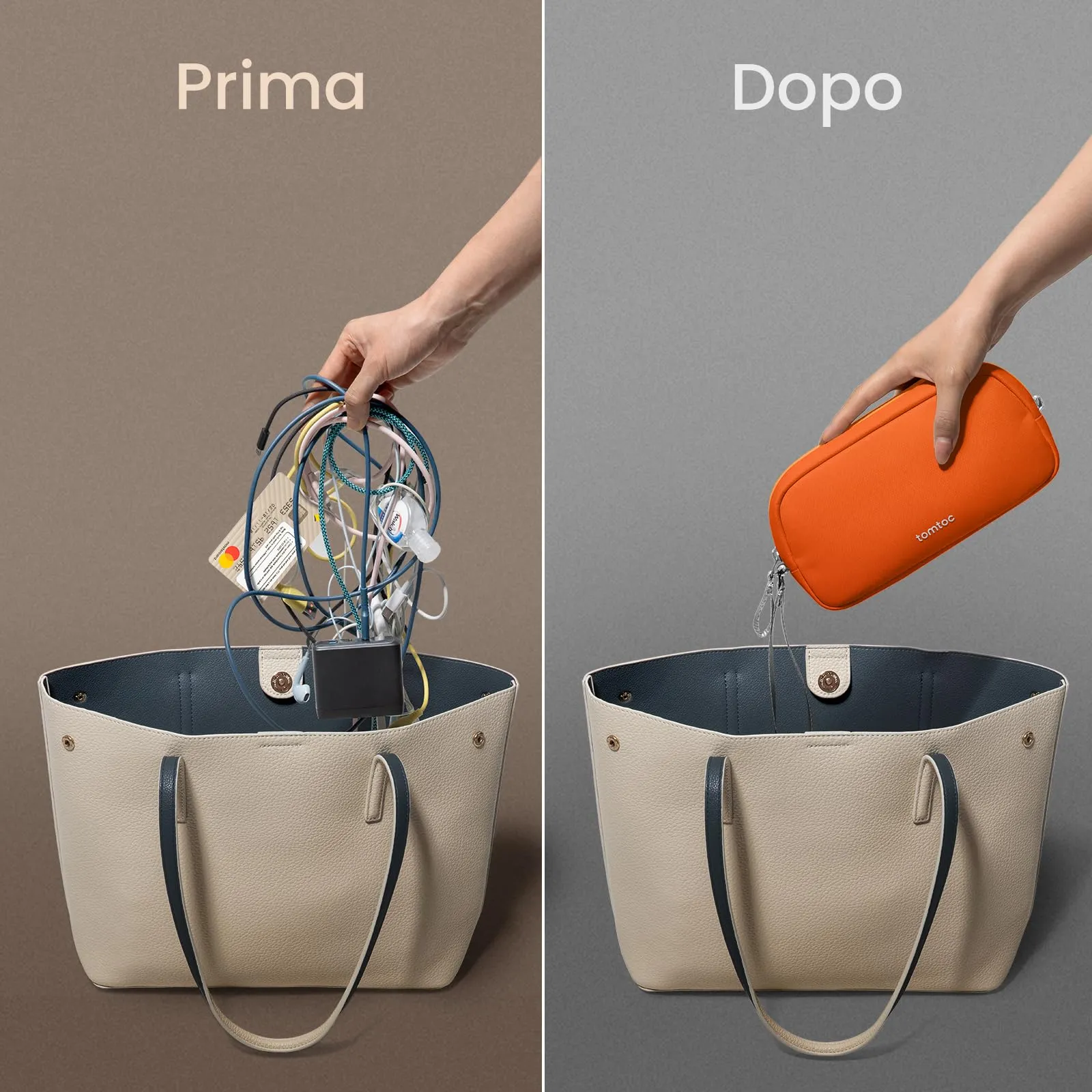 tomtoc Borsa Organizer Accessori Viaggio Light-T12, Arancione - immagine 6