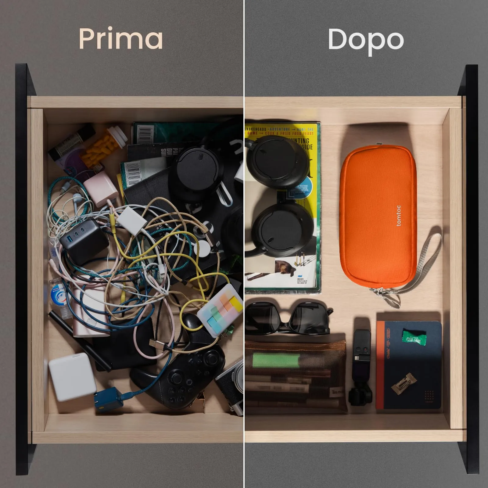 tomtoc Borsa Organizer Accessori Viaggio Light-T12, Arancione - immagine 7