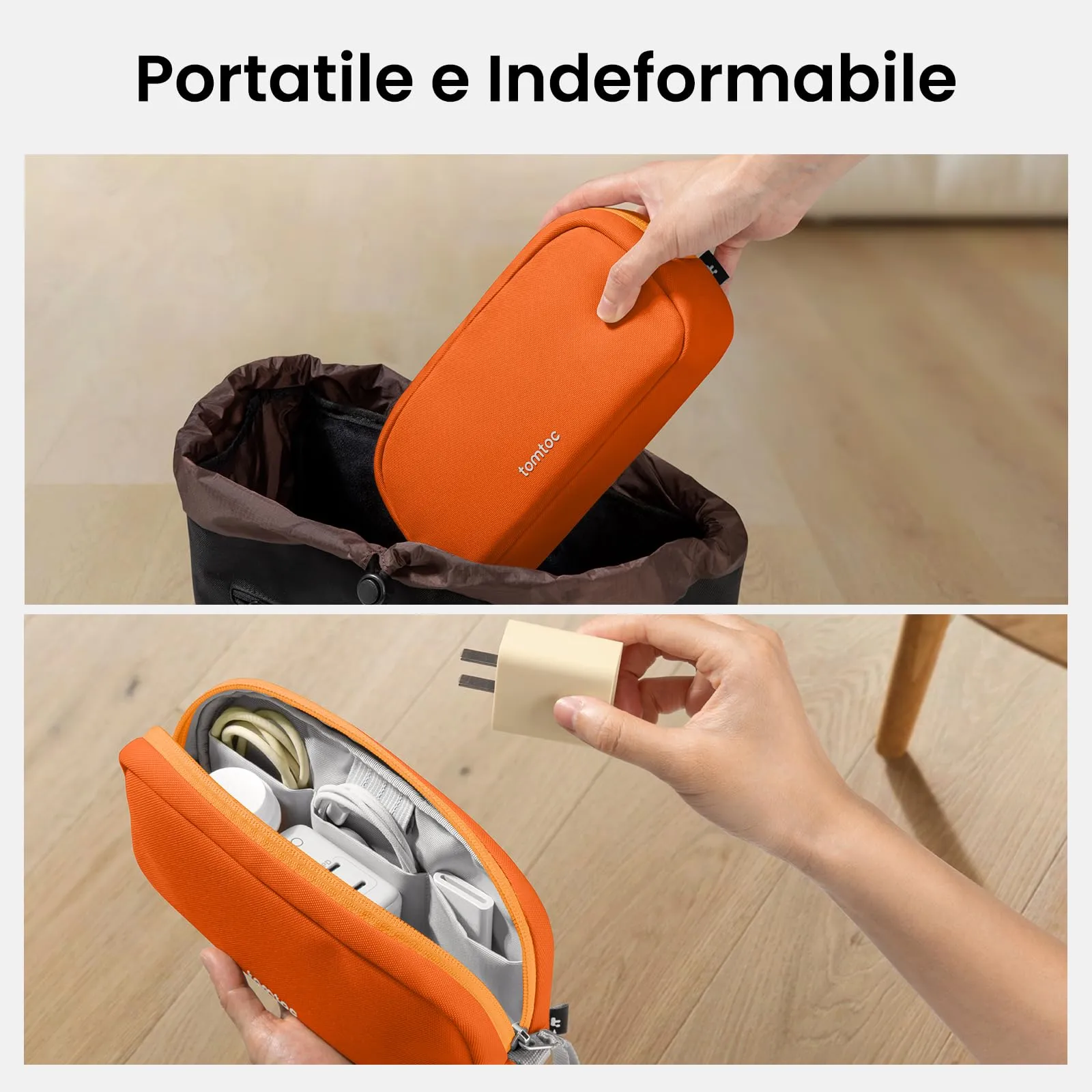 tomtoc Borsa Organizer Accessori Viaggio Light-T12, Arancione - immagine 9