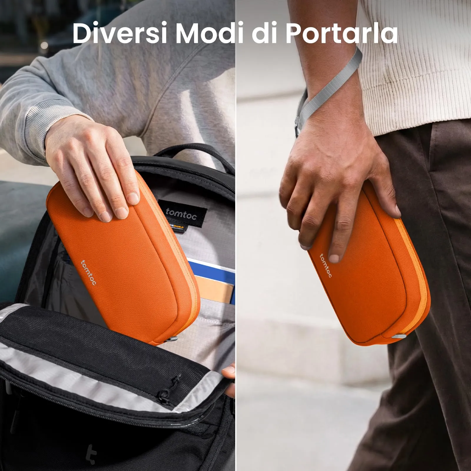 tomtoc Borsa Organizer Accessori Viaggio Light-T12, Arancione - immagine 10