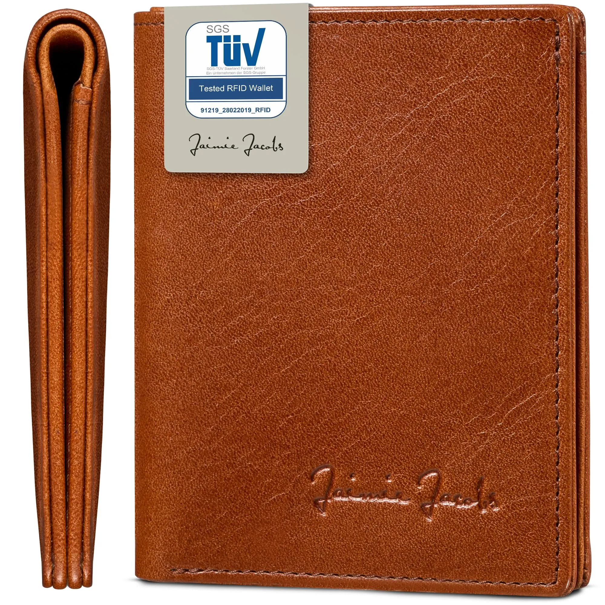 Jaimie Jacobs Slimstar Portafoglio Uomo Piccolo con protezione RFID (Marrone) - immagine 1