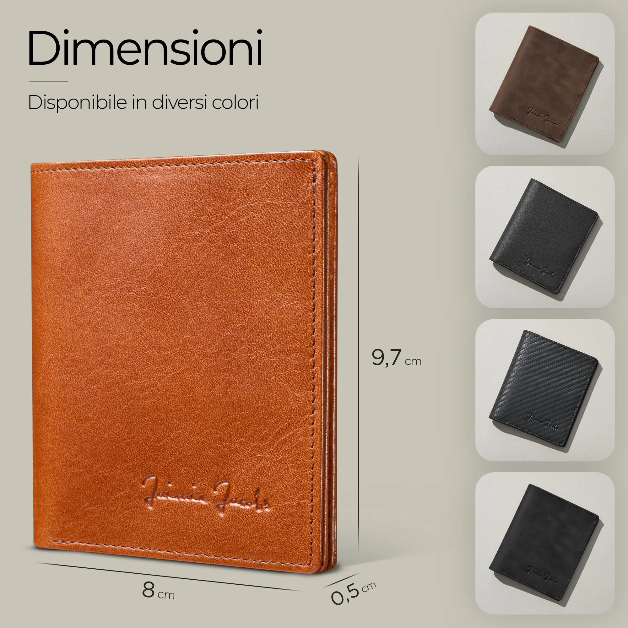 Jaimie Jacobs Slimstar Portafoglio Uomo Piccolo con protezione RFID (Marrone) - immagine 6