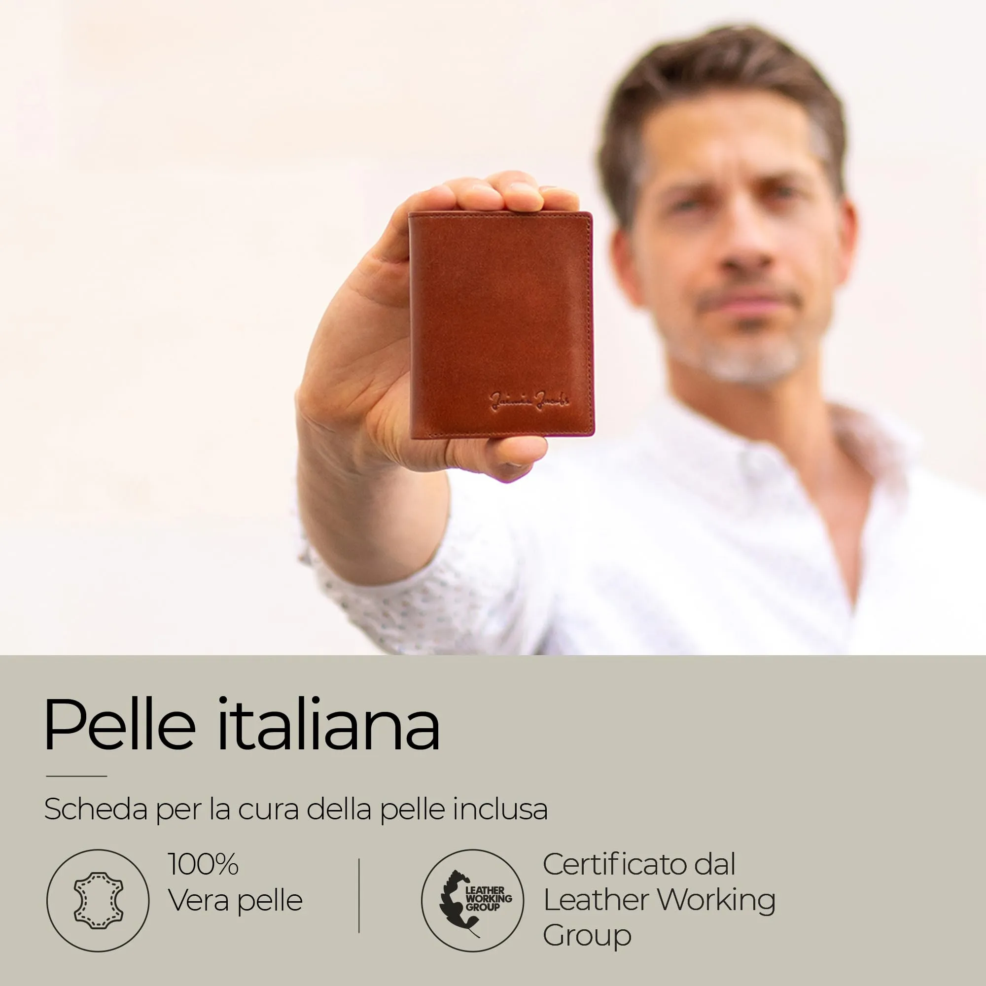 Jaimie Jacobs Slimstar Portafoglio Uomo Piccolo con protezione RFID (Marrone) - immagine 7