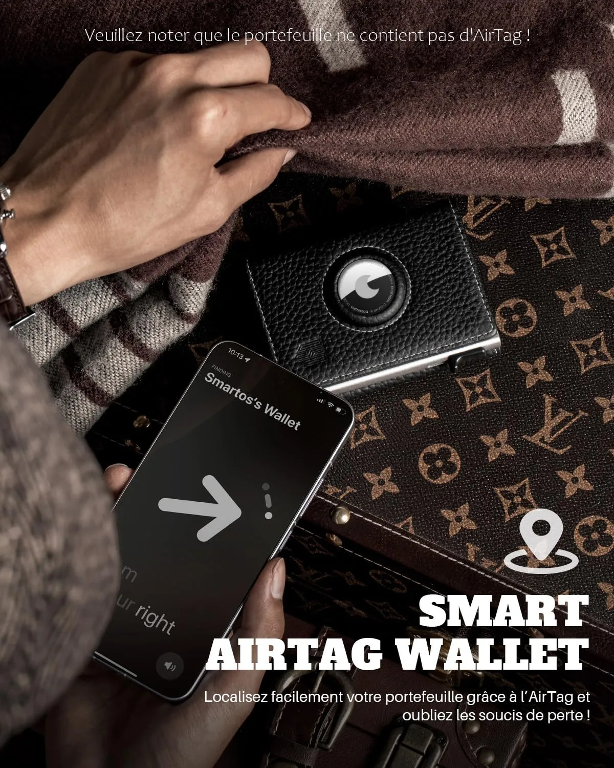 DODENSHA MagSnap Pepple AirTag Wallet Uomo Portafoglio in Pelle con Custodia per Carte di Credito e Scomparto Portamonete - immagine 7