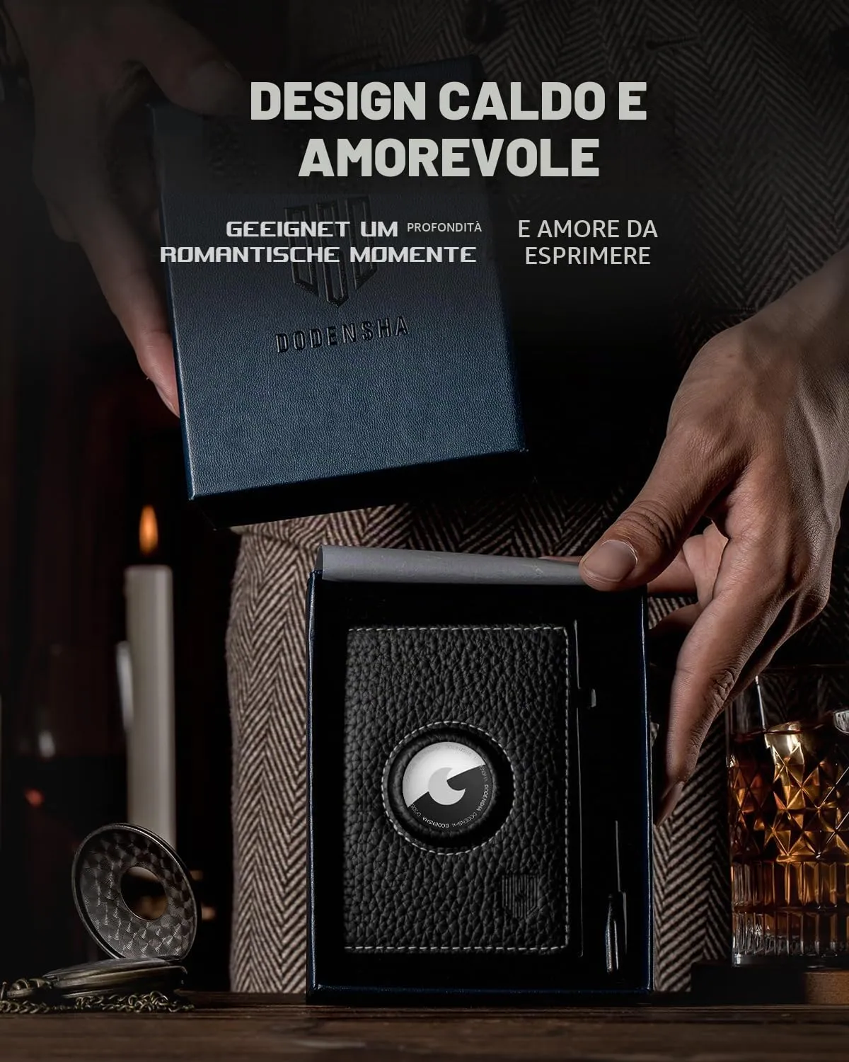 DODENSHA MagSnap Pepple AirTag Wallet Uomo Portafoglio in Pelle con Custodia per Carte di Credito e Scomparto Portamonete - immagine 9