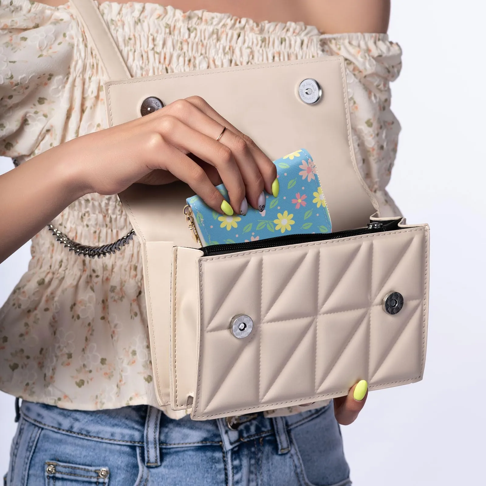 LJCZKA Porta Carte di Credito Donna RFID con Cerniera, 9 Slot per Carte e 2 Compartimenti - immagine 4