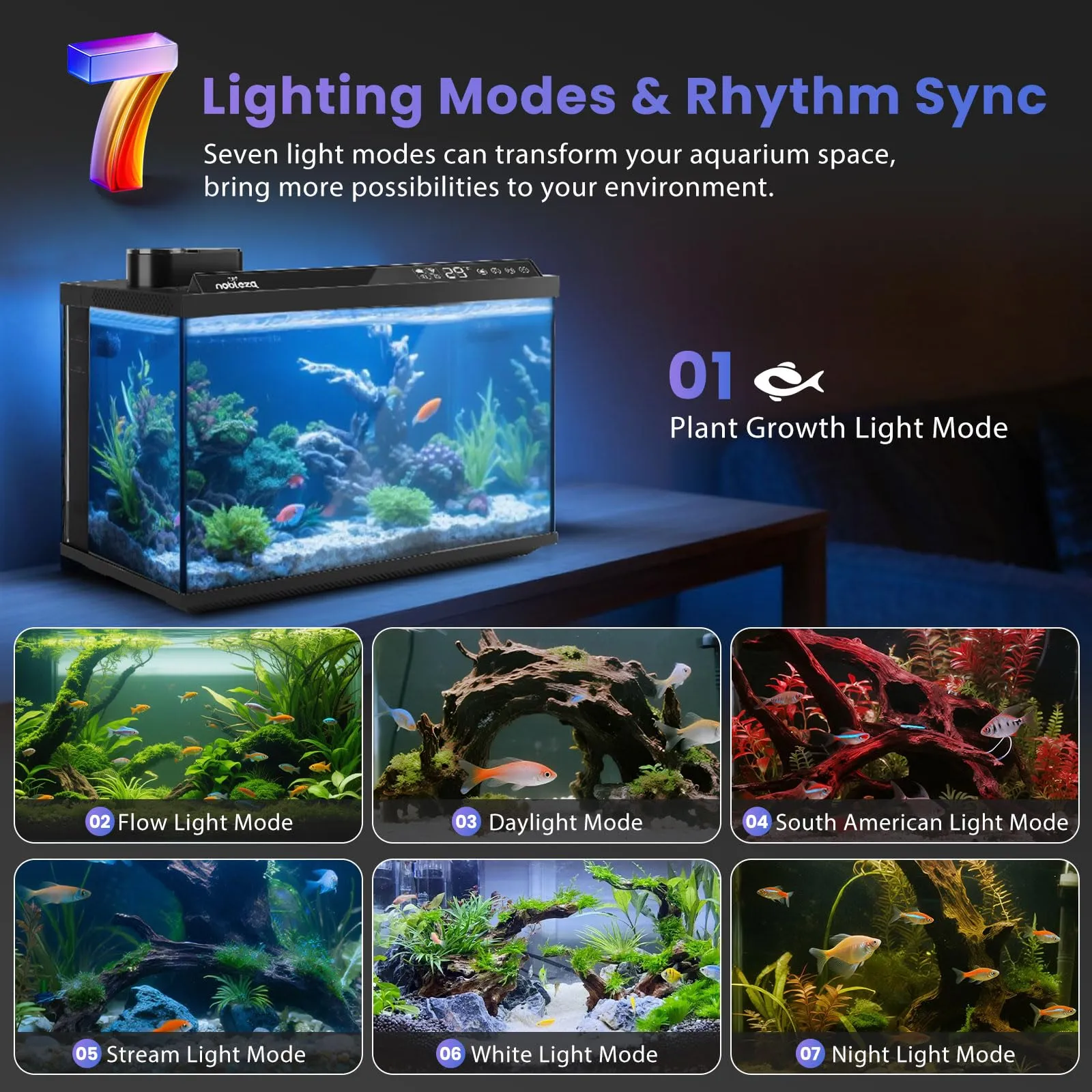 Nobleza Acquario Smart 30L Set Completo WiFi con App e Cambio Acqua Rapido - immagine 6