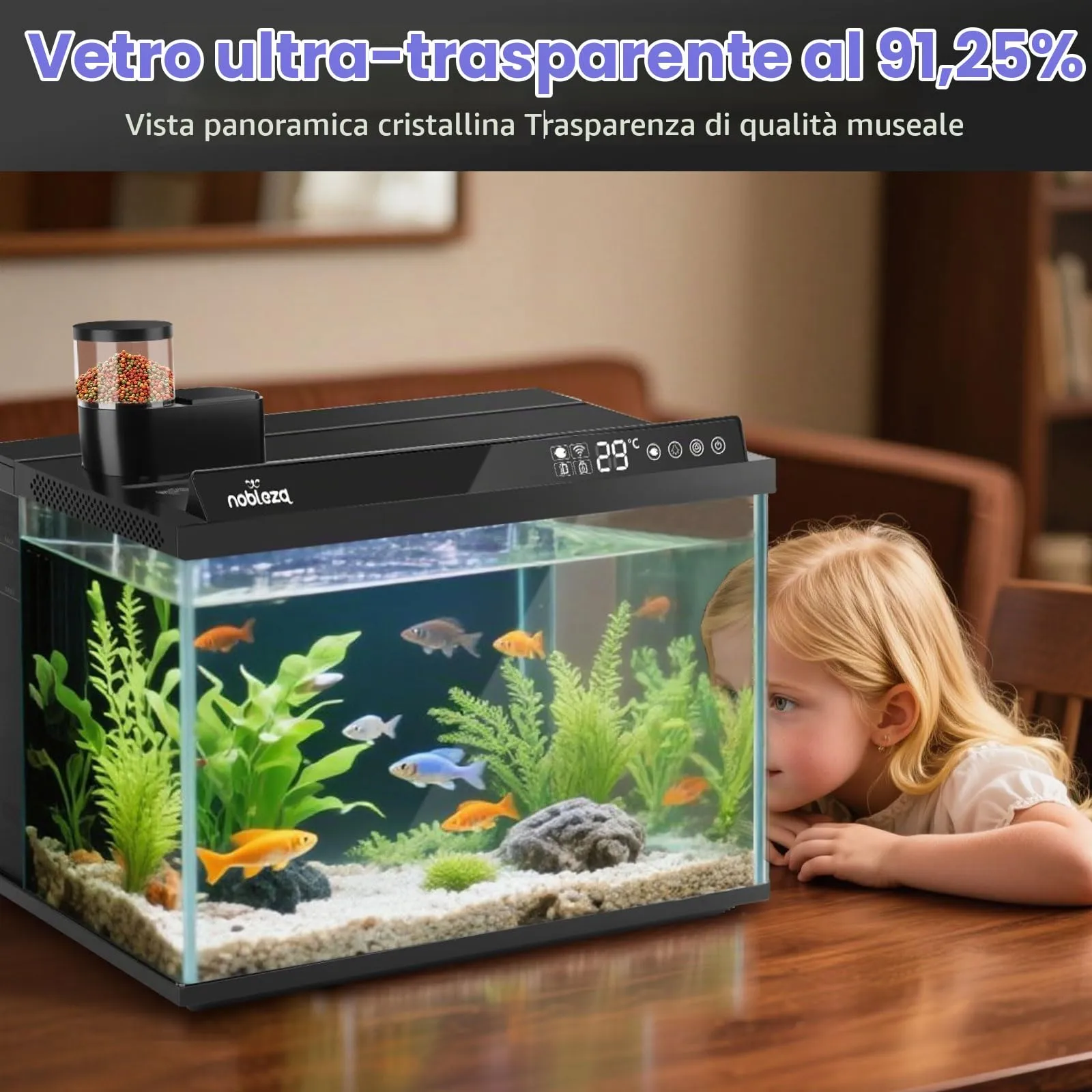 Nobleza Acquario Smart 30L Set Completo WiFi con App e Cambio Acqua Rapido - immagine 8