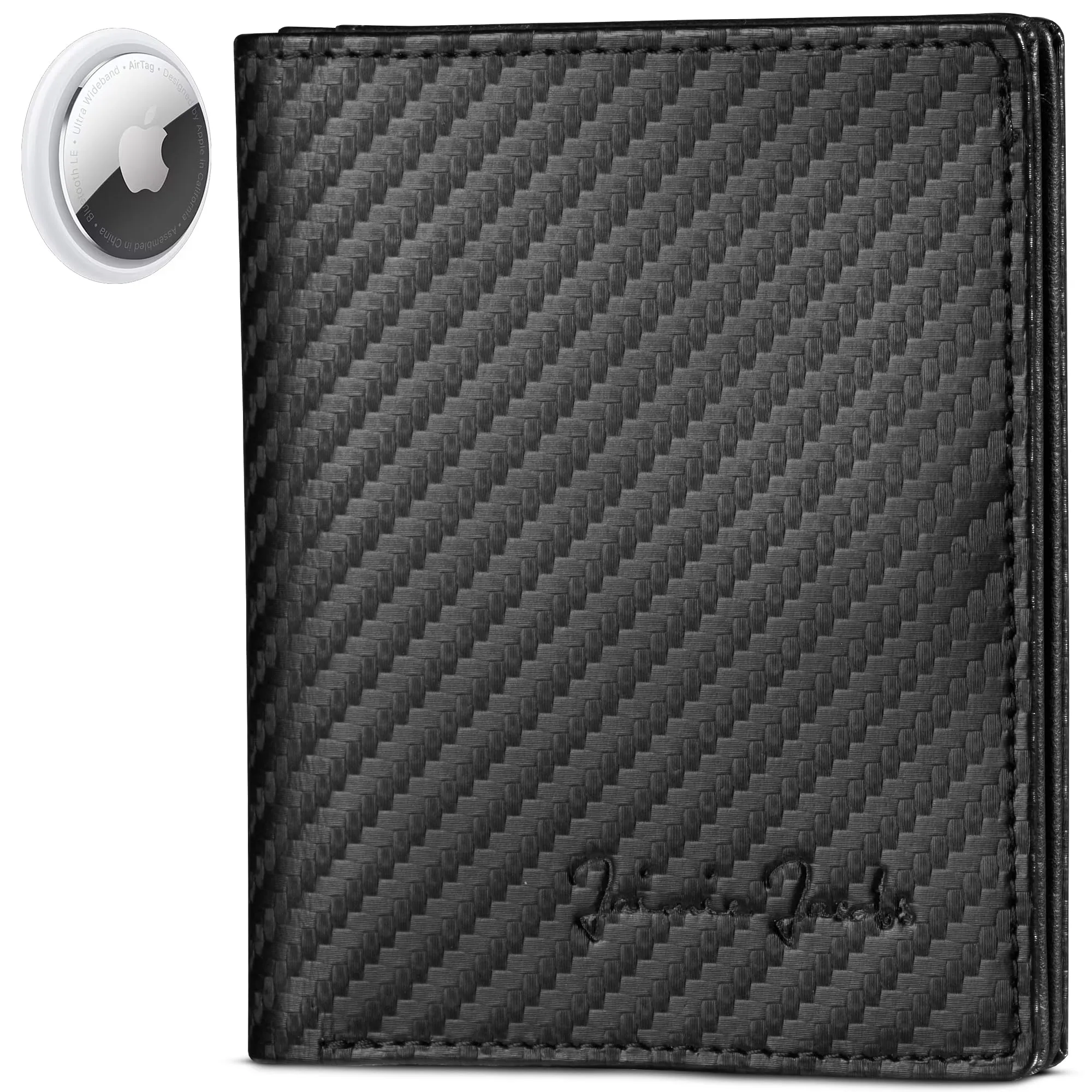 Jaimie Jacobs Slimstar AirTag Edition Portafoglio Sottile in Pelle Verticale (Carbonio) - immagine 1
