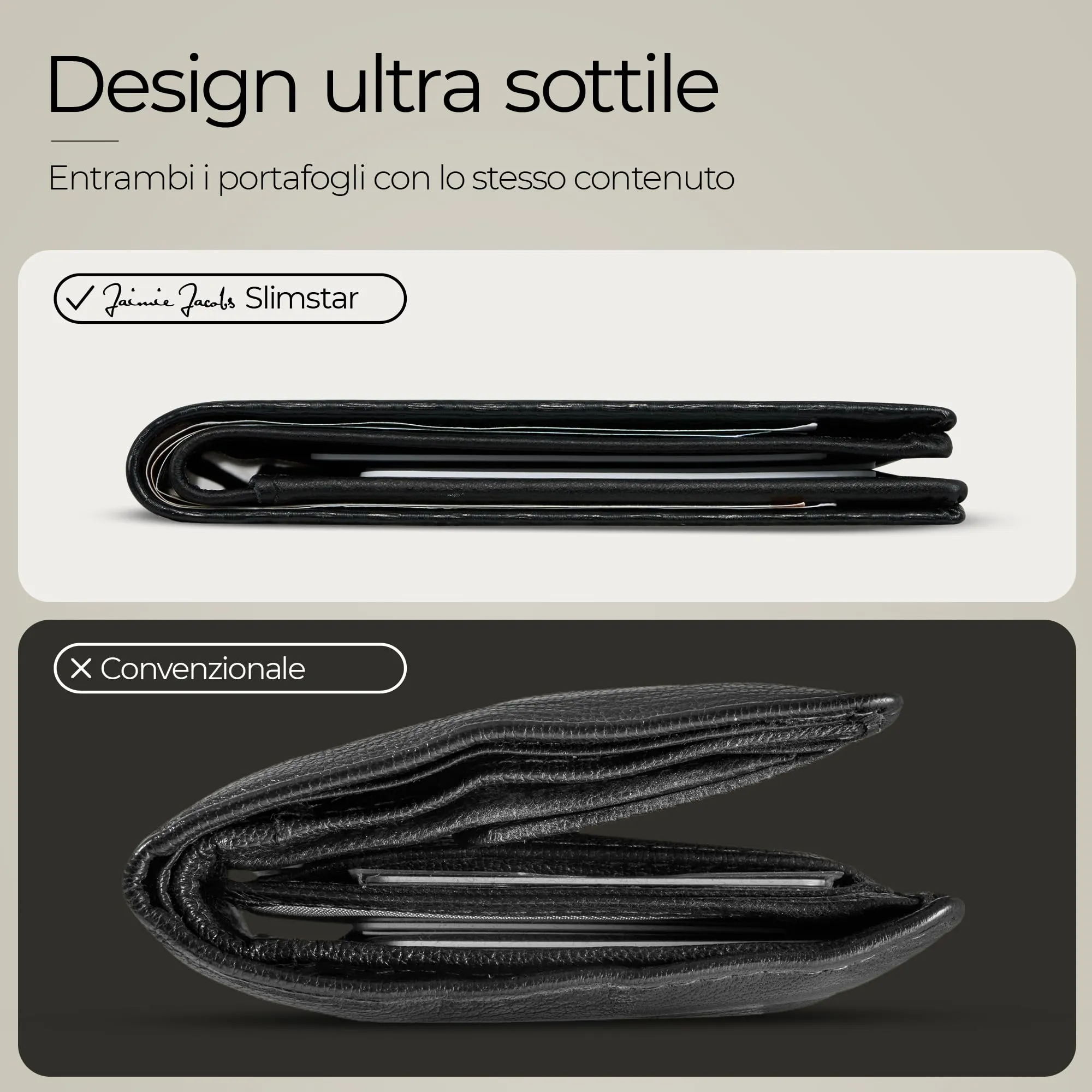 Jaimie Jacobs Slimstar Portafoglio Uomo con Protezione RFID, Carbonio - immagine 2
