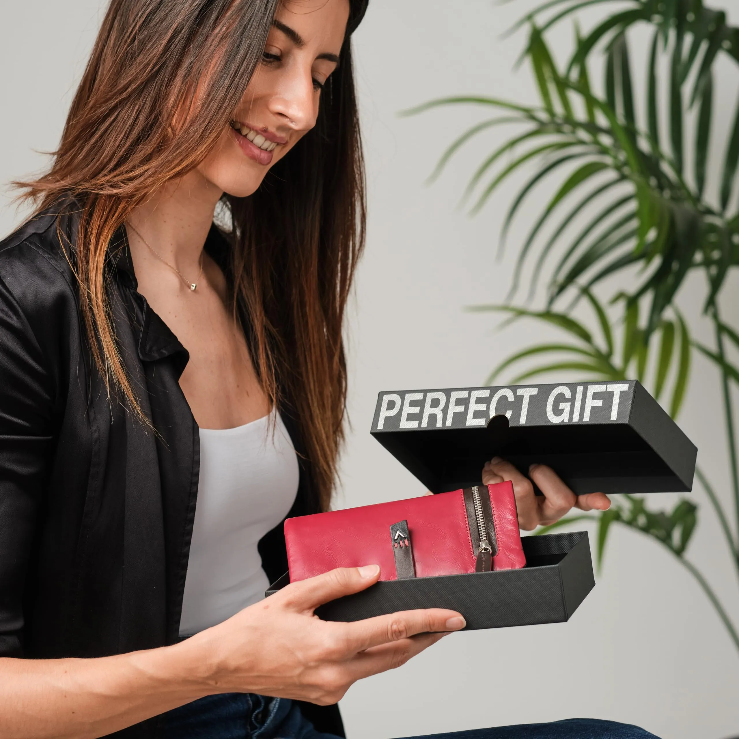 Lavalen Portafoglio Donna in Vera Pelle RFID Verticale con Portamonete Estraibile - Borgogna - immagine 7