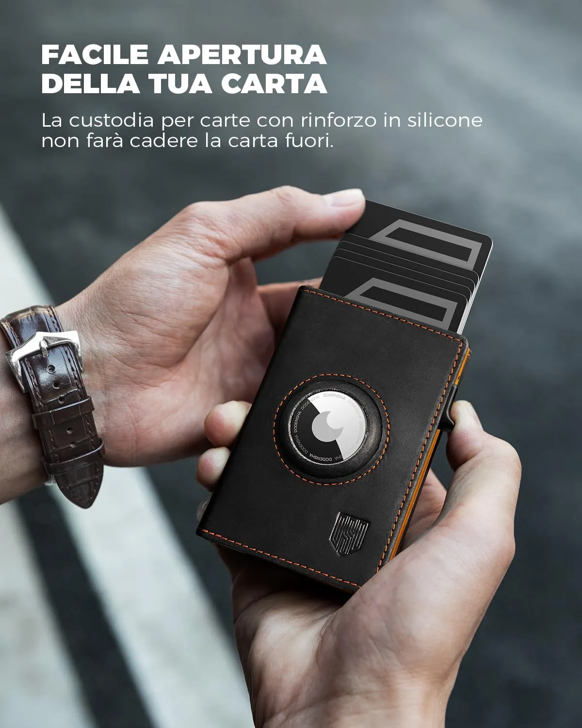 DODENSHA MagSnap Portafoglio Uomo con Protezione RFID e Slot Airtag - immagine 2