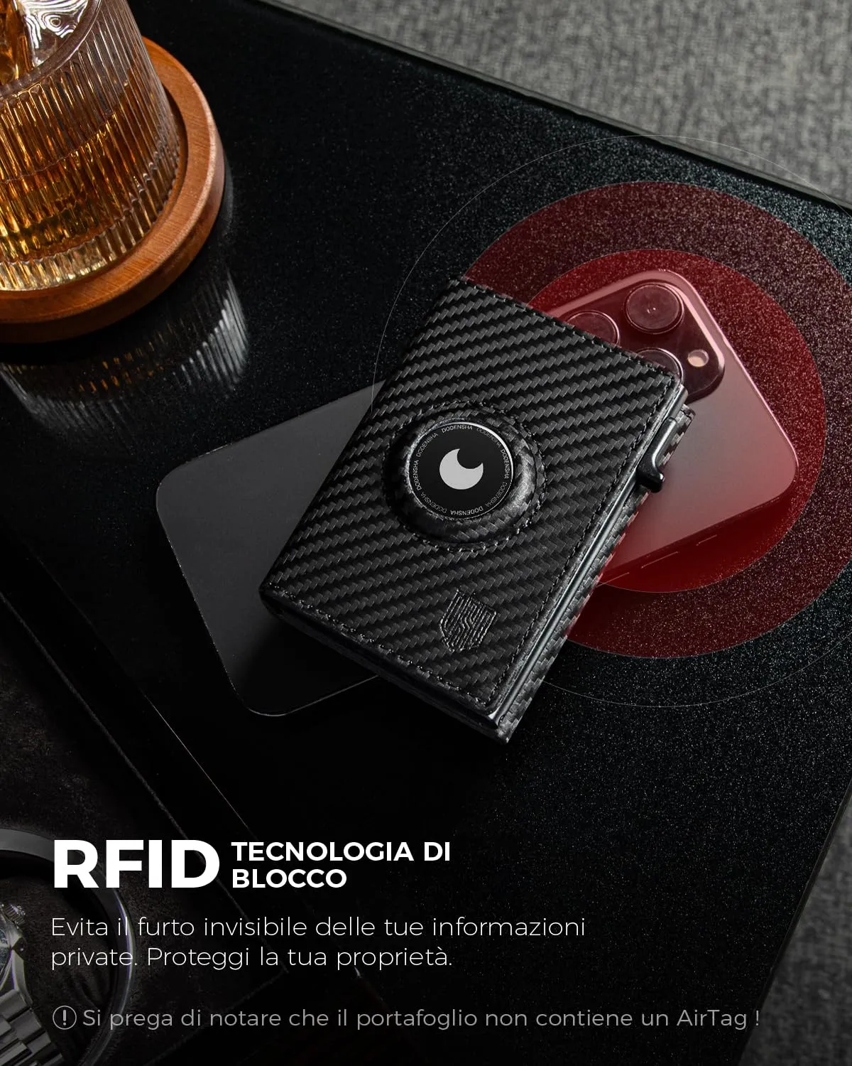 DODENSHA MagSnap Airtag Portafoglio Uomo con protezione RFID per 10+ carte - immagine 5