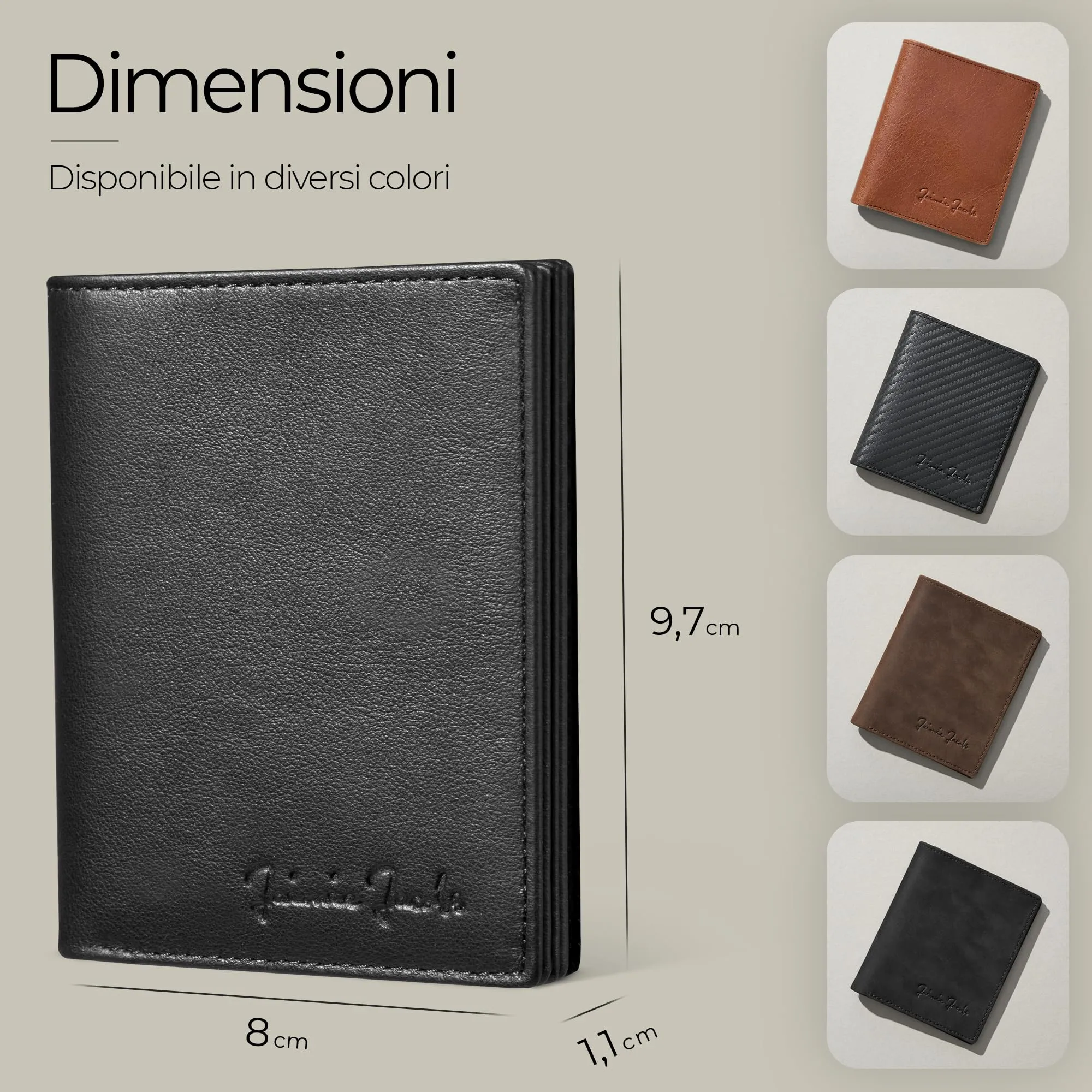Jaimie Jacobs SLIMSTAR Portafoglio Uomo Piccolo con protezione RFID - Nero - immagine 6