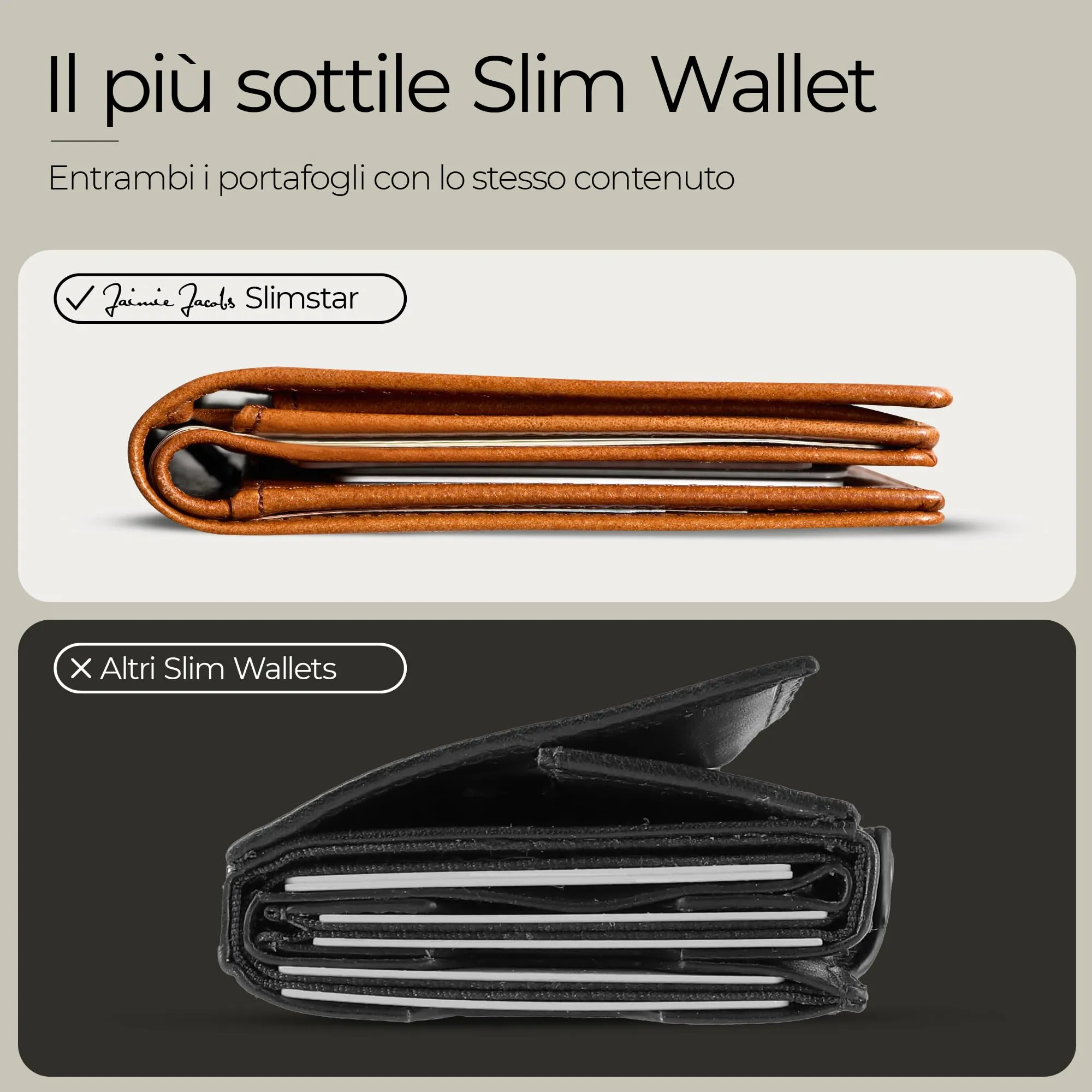Jaimie Jacobs Slimstar AirTag Edition Portafoglio Sottile in Pelle Verticale - Marrone - immagine 2
