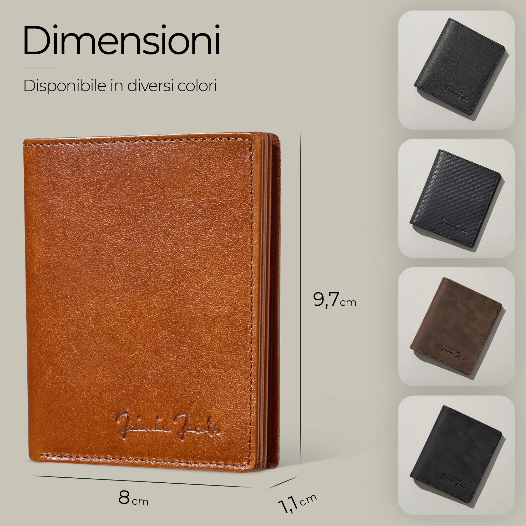 Jaimie Jacobs Slimstar AirTag Edition Portafoglio Sottile in Pelle Verticale - Marrone - immagine 6