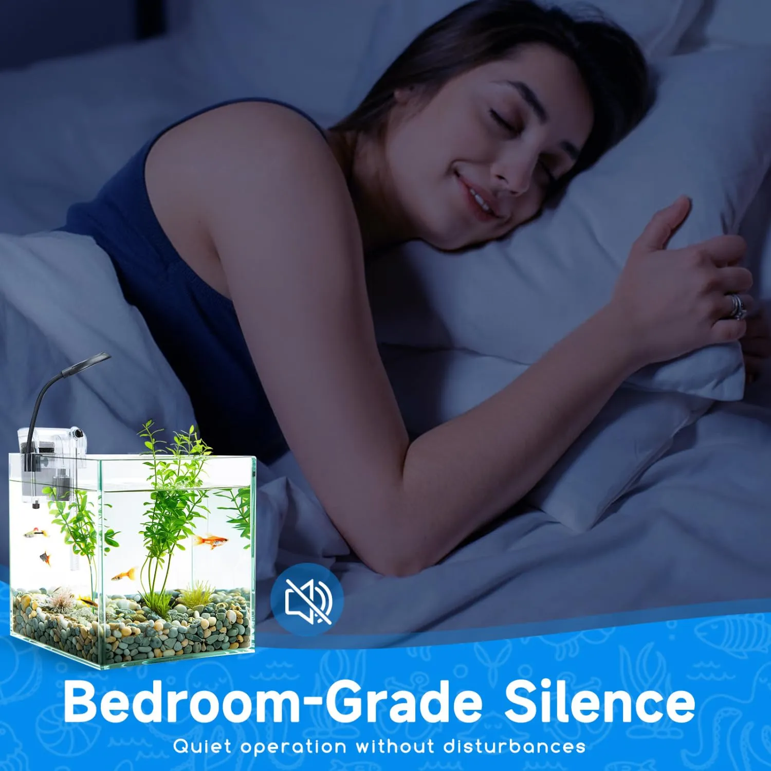 Nobleza 27L Piccolo Acquario con Illuminazione a LED e Sistema di Filtraggio Integrato - immagine 5