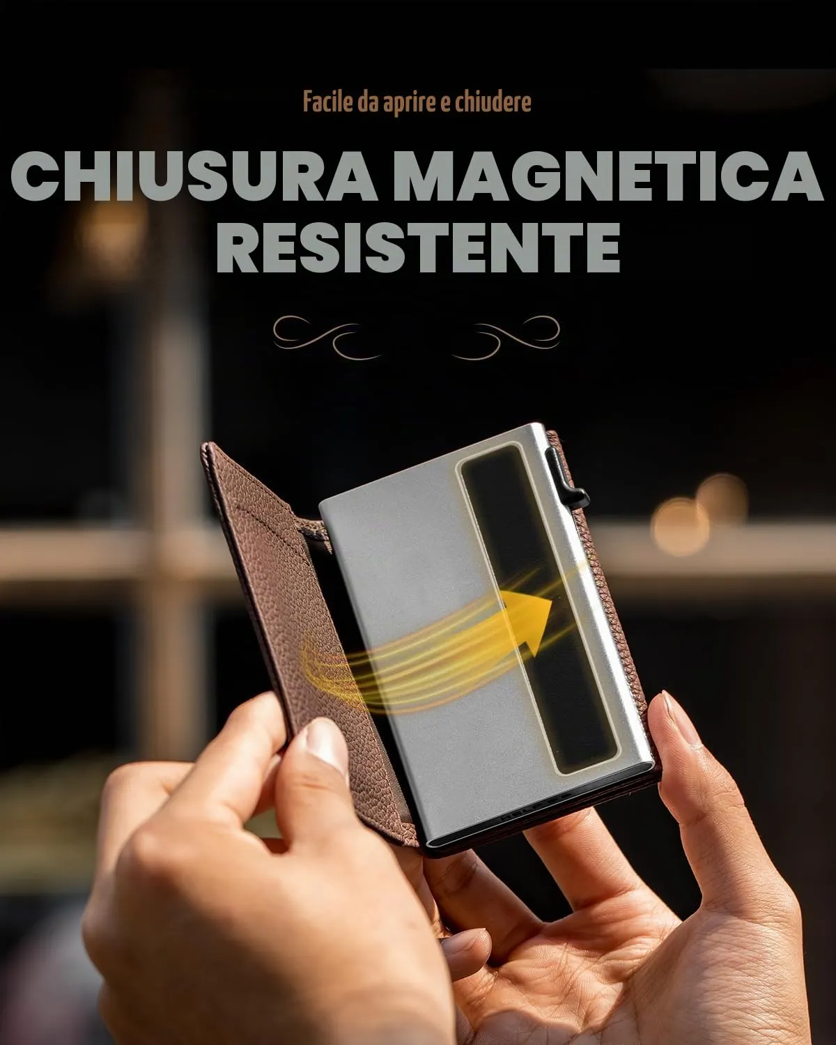 DODENSHA MagSnap Pepple Airtag Smart Wallet per Uomo con Custodia Carte di Credito e Scomparto Portamonete - immagine 2