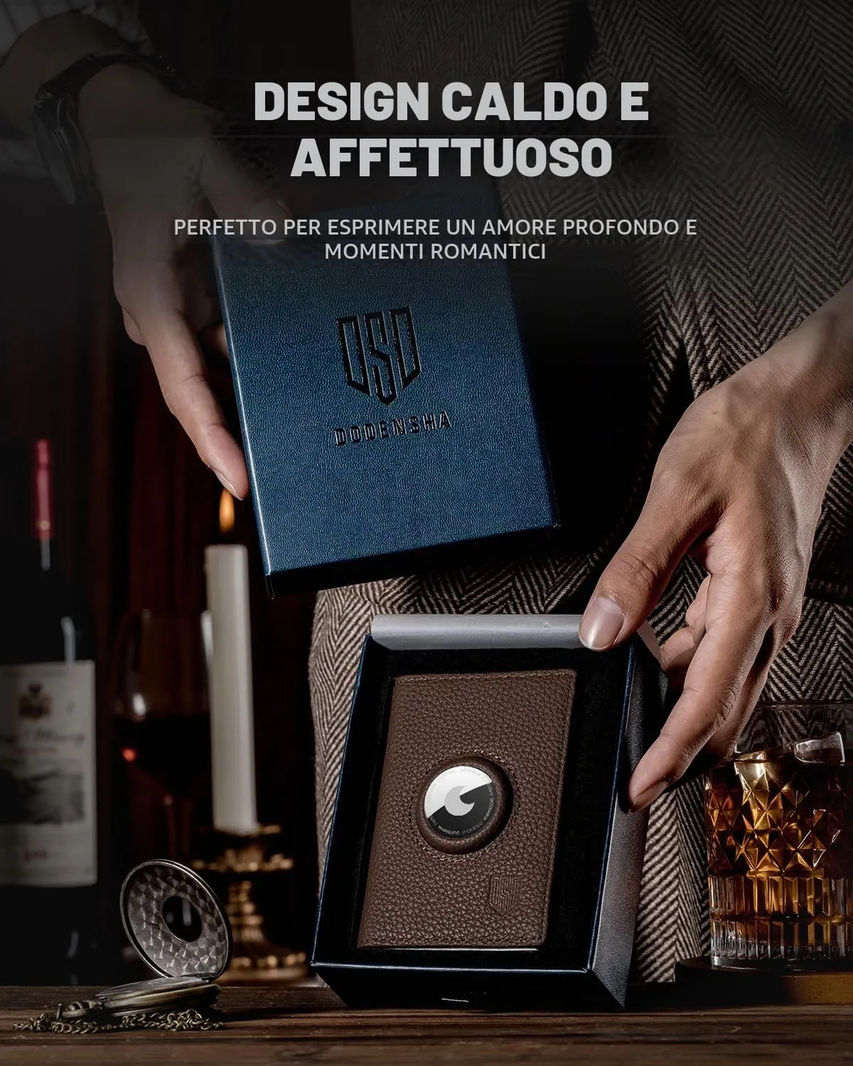 DODENSHA MagSnap Pepple Airtag Smart Wallet per Uomo con Custodia Carte di Credito e Scomparto Portamonete - immagine 9