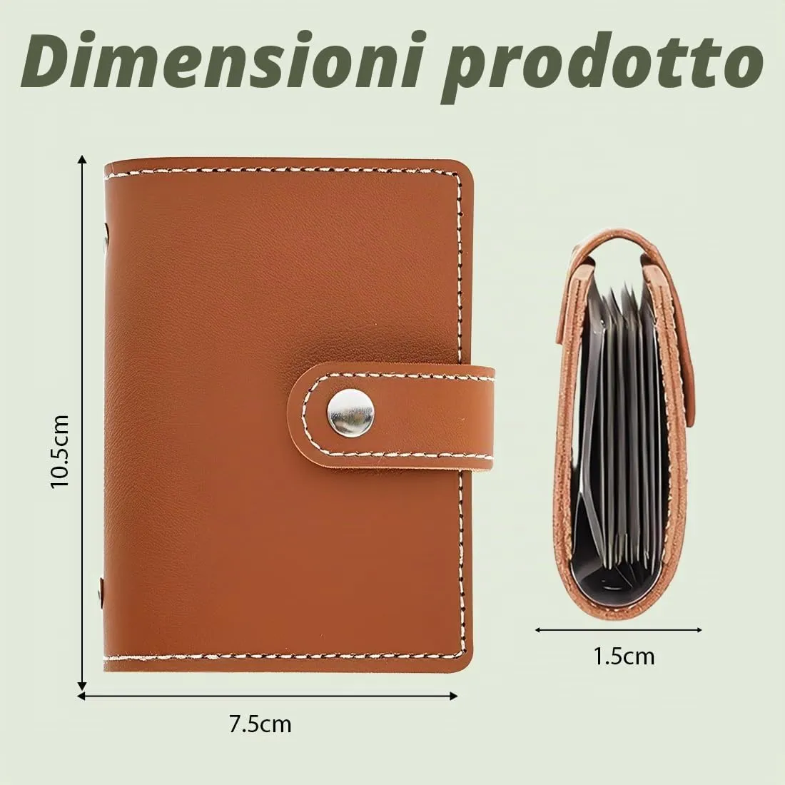 JEYORZY Porta Carte di Credito in Pelle con 26 Custodie Protettive, Marrone - immagine 2