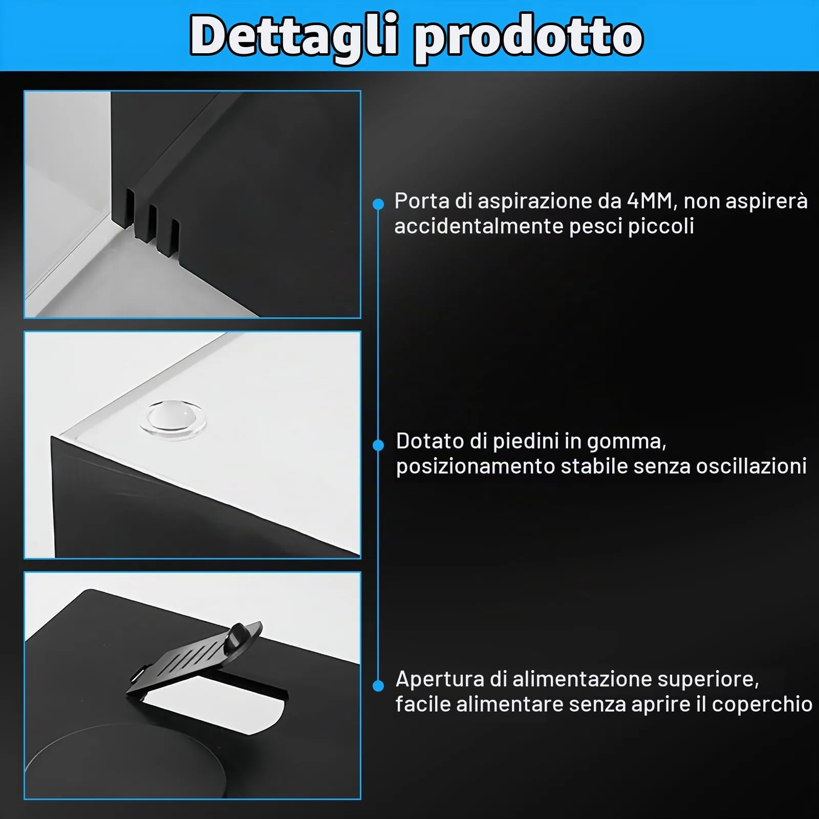 Keltorio Set Completo Acquario 4,65 L con Pompa Filtro e Illuminazione LED, 200 x 150 x 155 mm - immagine 4
