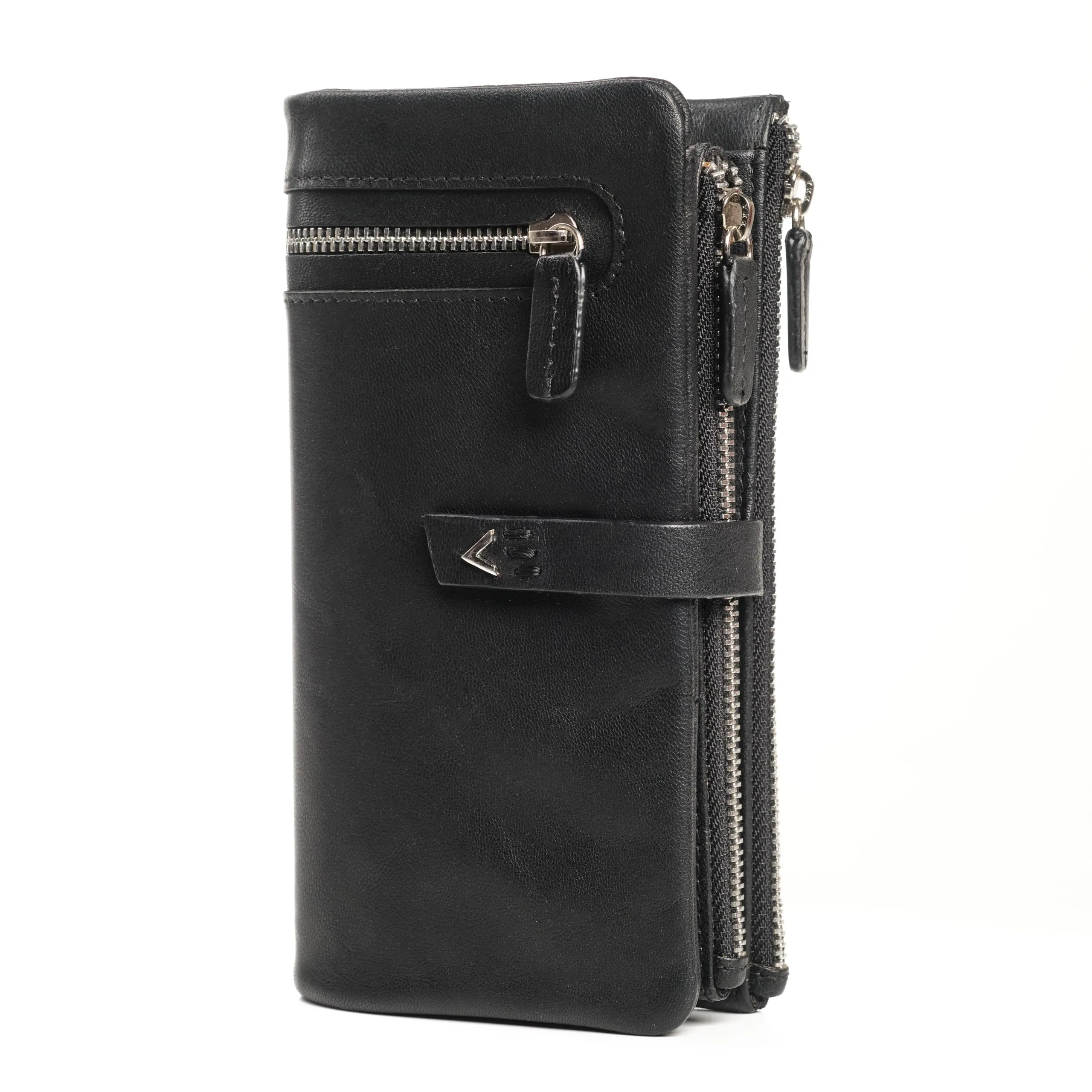 Lavalen Portafoglio Donna in Vera Pelle RFID Verticale con Portamonete Estraibile - Nero, Talla Grande - immagine 1
