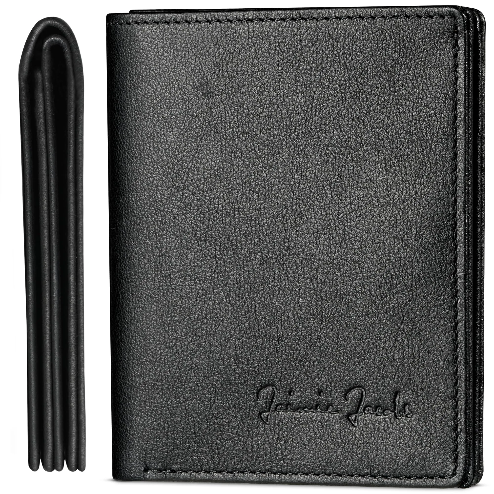Jaimie Jacobs Slimstar Portafoglio Uomo Piccolo RFID Vegan Nero - immagine 1