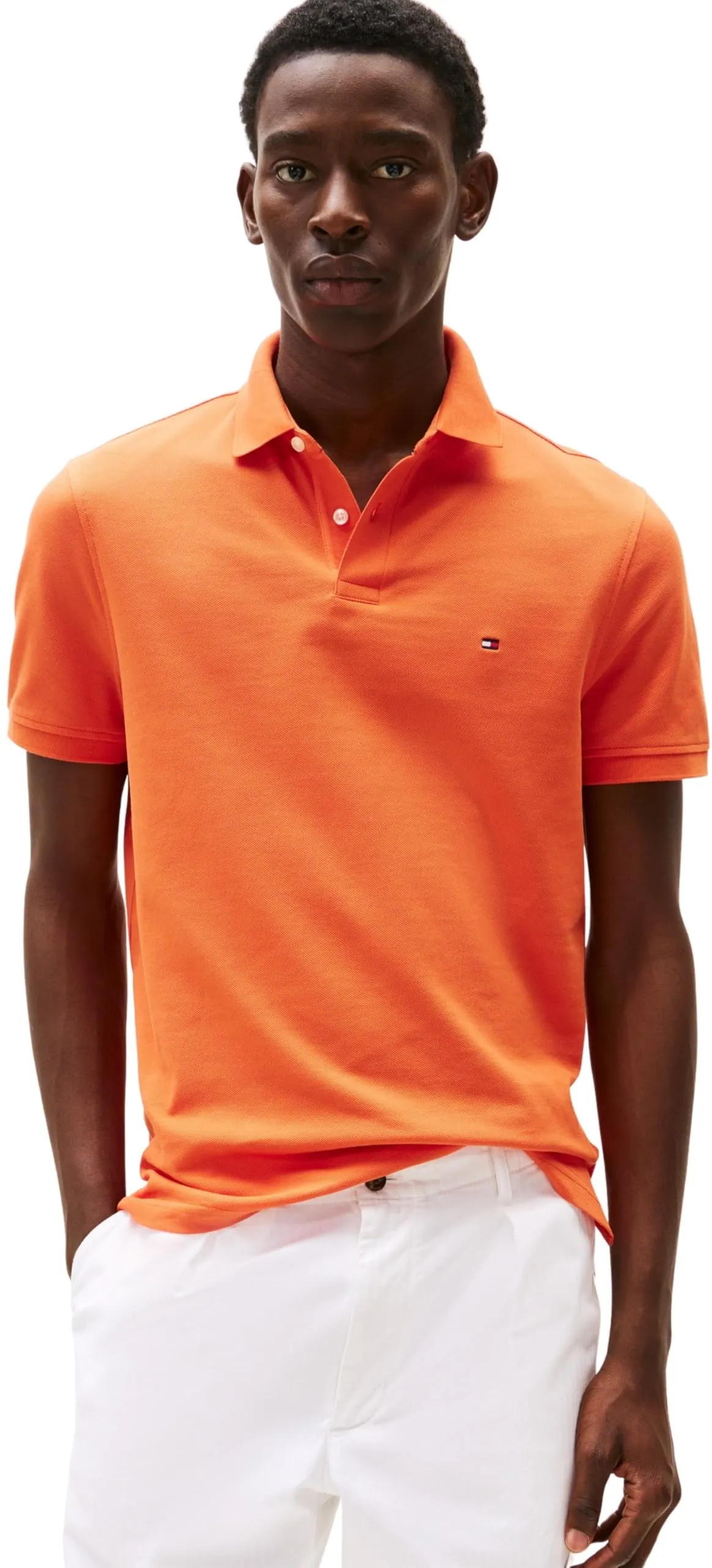 Tommy Hilfiger 1985 Regular Fit Polo Shirt, Brilliant Orange, M - immagine 1