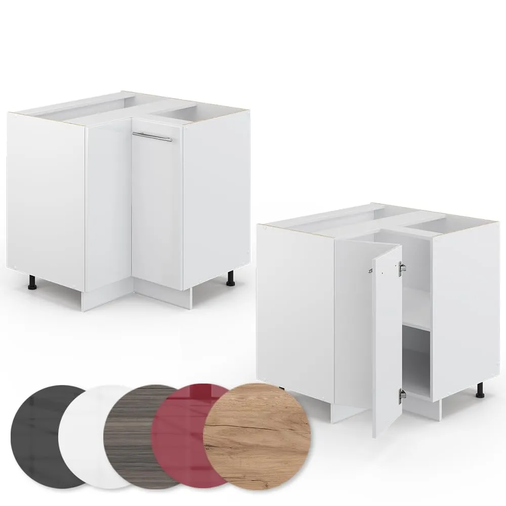 Vicco Mobile angolare cucina Fame-Line, Bianco lucido, 80.5 cm - immagine 6