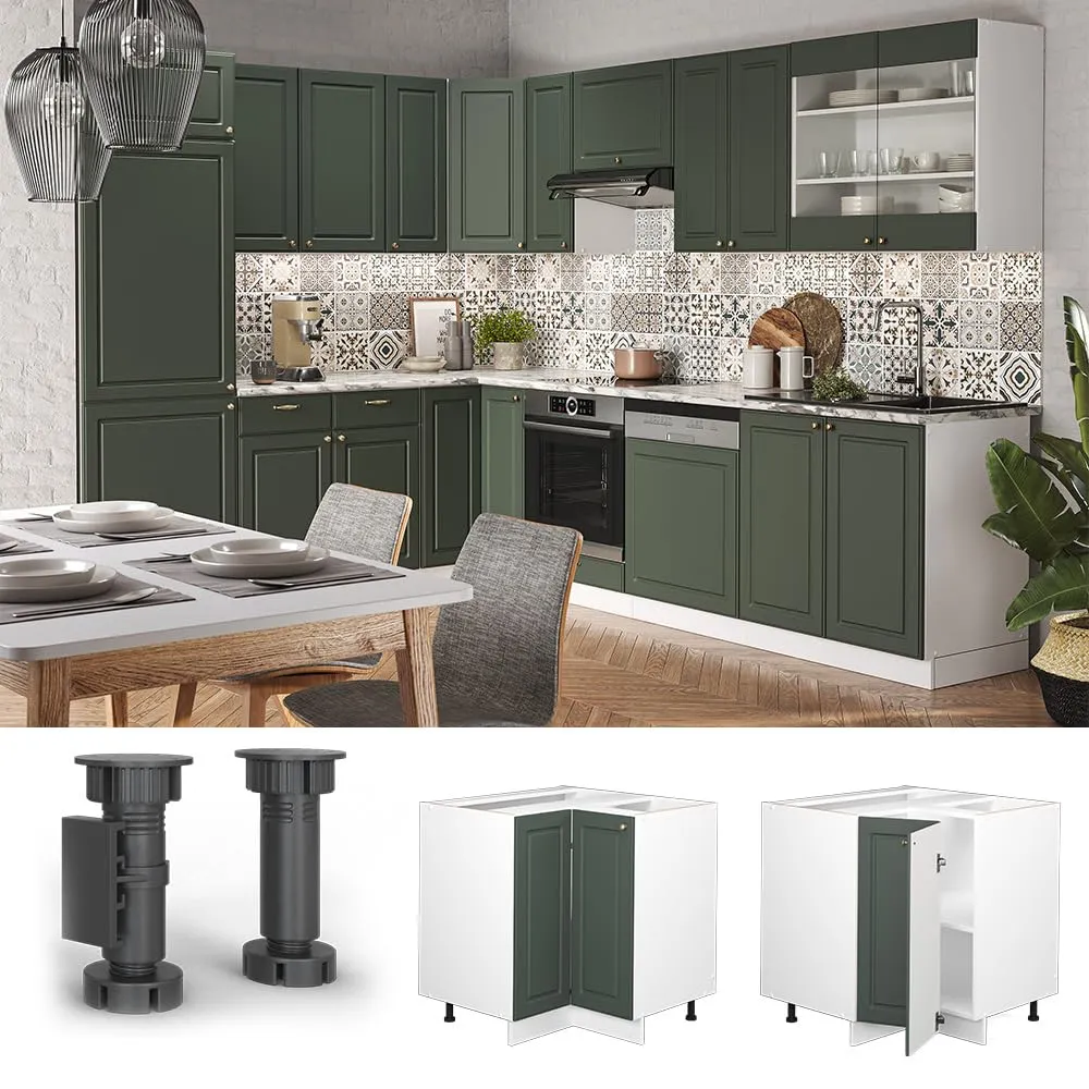 Vicco Mobile ad Angolo Cucina Fame-Line, Verde-oro Country, 80.5 cm - immagine 4