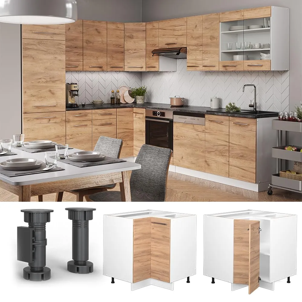 Vicco Mobile angolare cucina Fame-Line, Rovere dorato, 80.5 cm - immagine 4