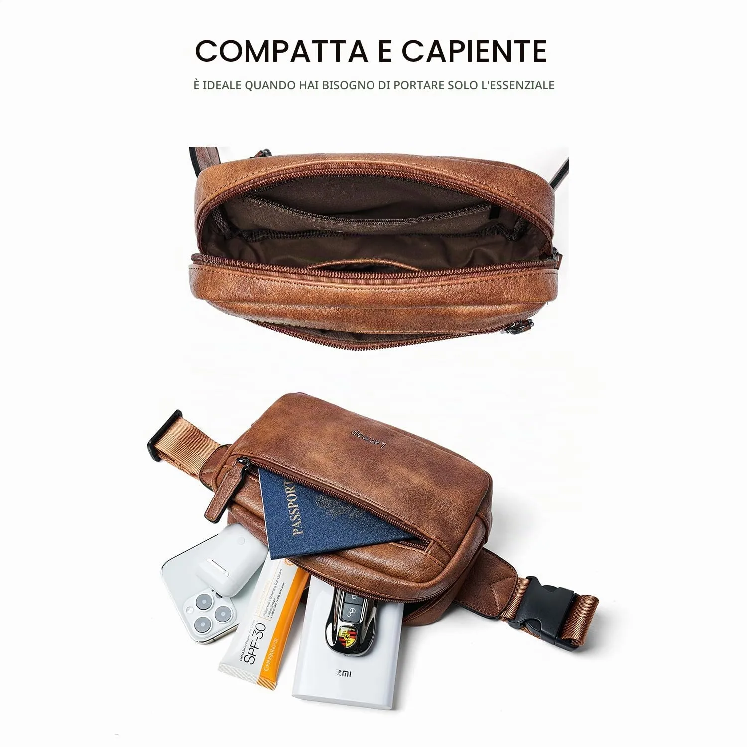 LATMAP Marsupio Donna a Tracolla in Pelle PU - immagine 4
