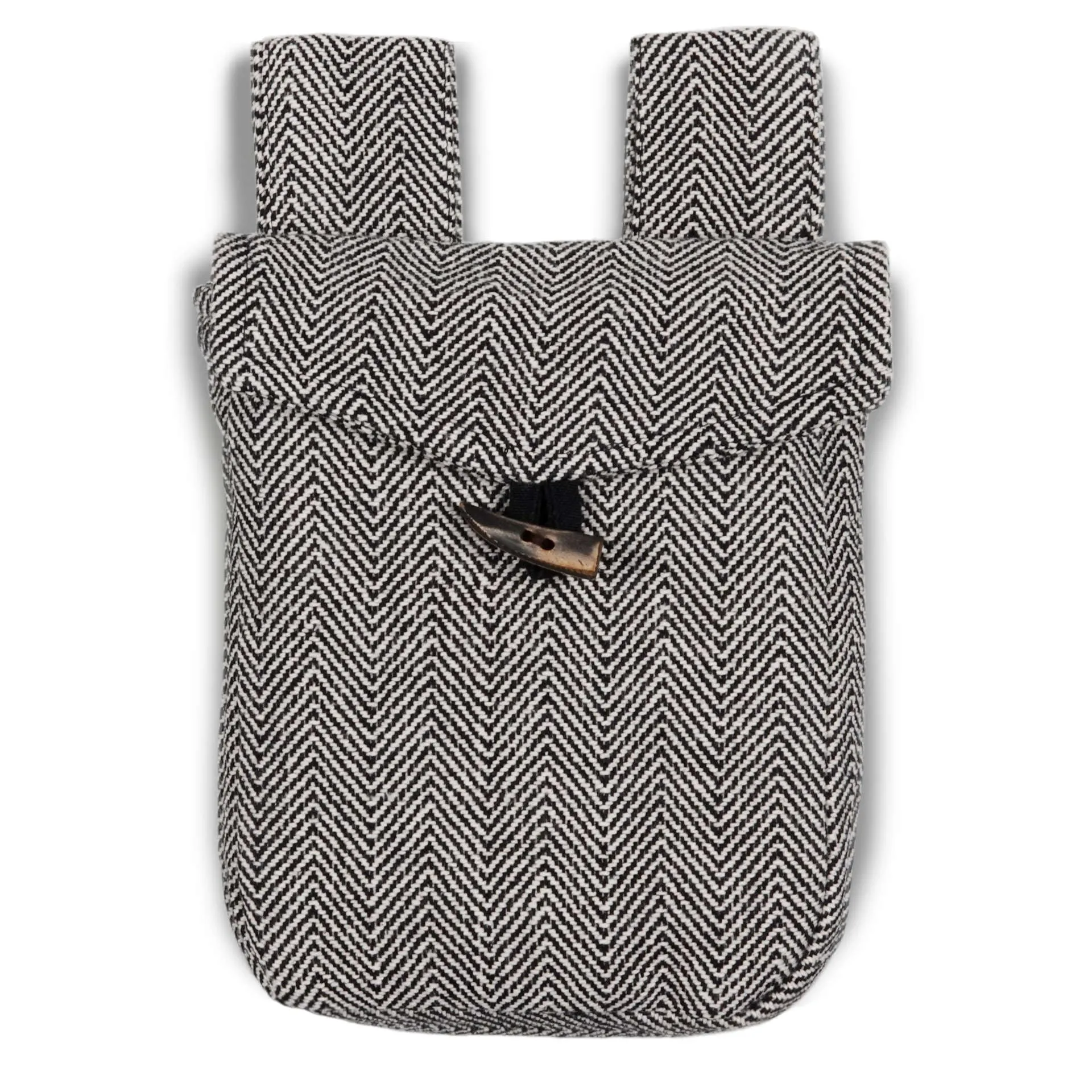 HEMAD Borsa Medievale in Cotone Marsupio Modello Widia, Nero-Amarillento, Taglia Unica - immagine 1