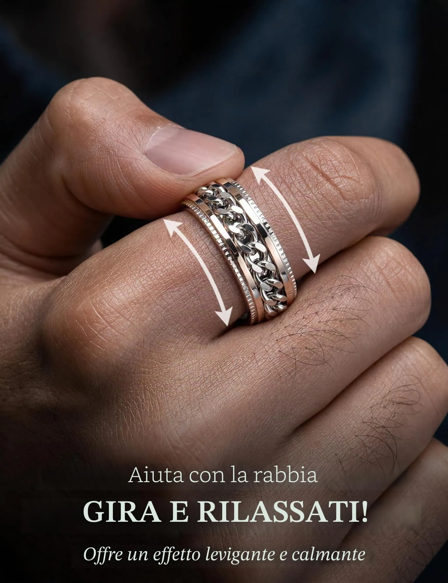 Adramata Set di 6 Anelli Uomo in Acciaio Inossidabile Design Celtico Vintage - immagine 3