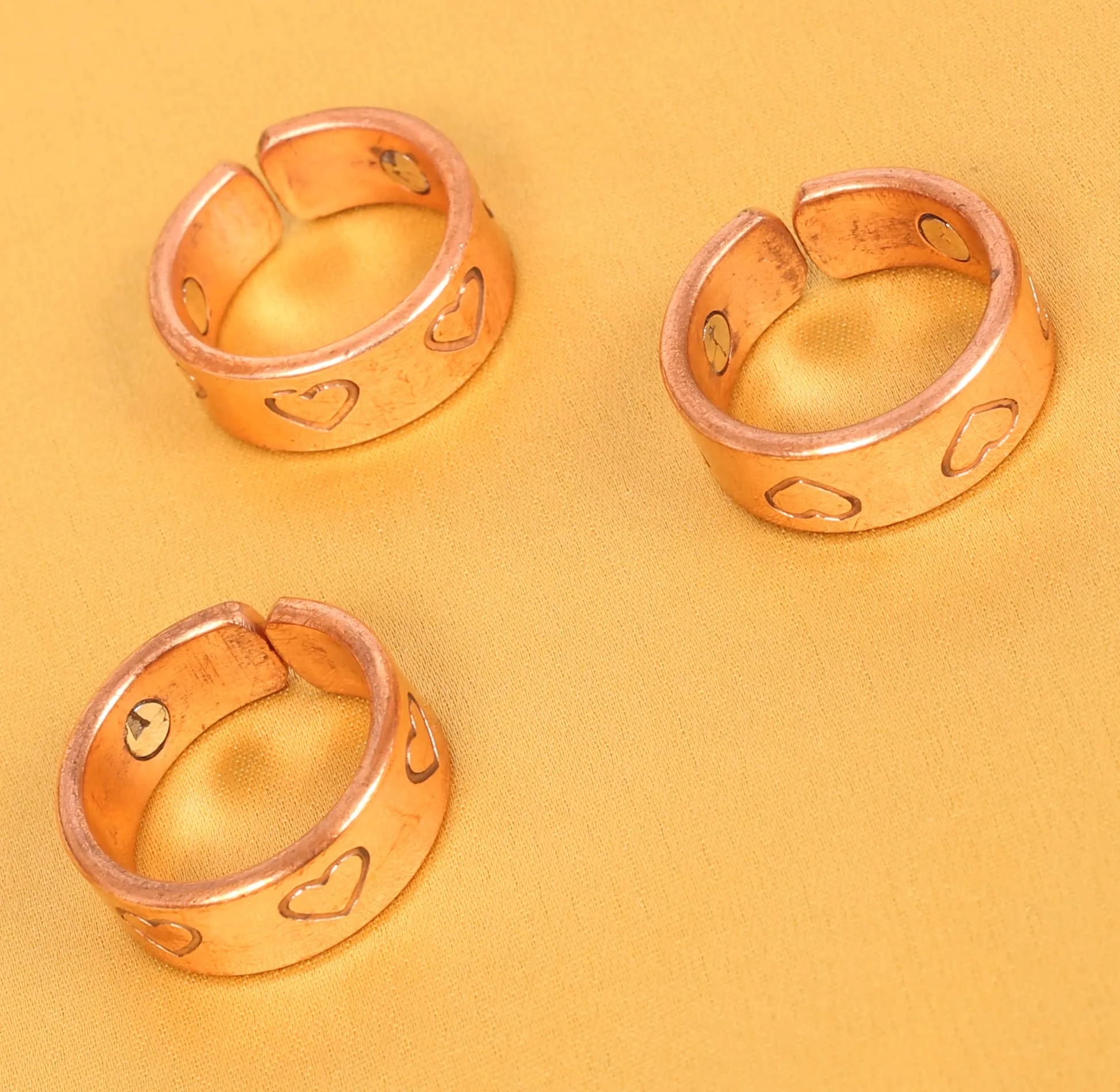 Touchstone Anello Magnetico a Forma di Cuore in Rame Puro Regolabile - immagine 3