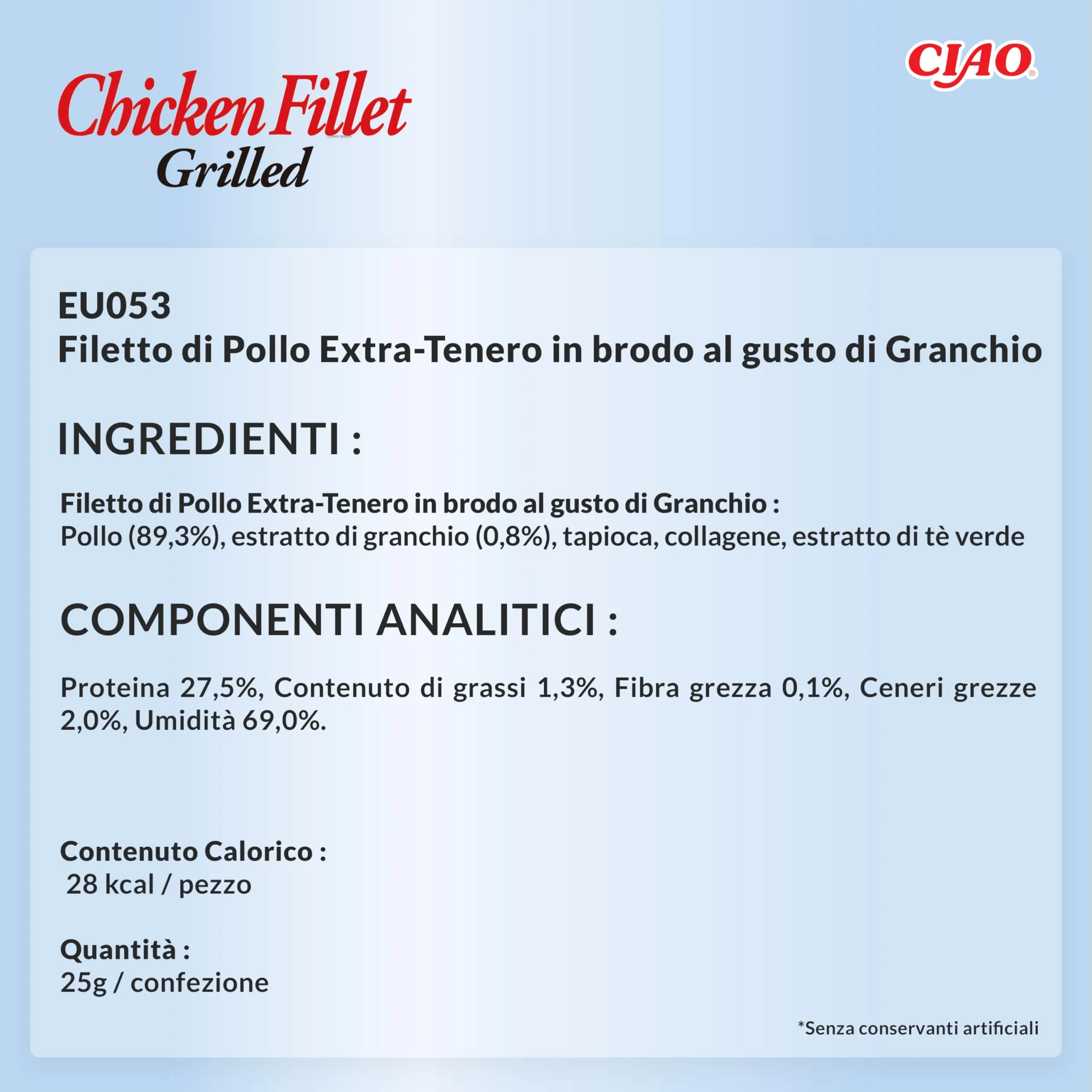 INABA Filetti di Pollo Grigliato per Gatti in Brodo al Gusto di Granchio, 12 x 25g - immagine 7