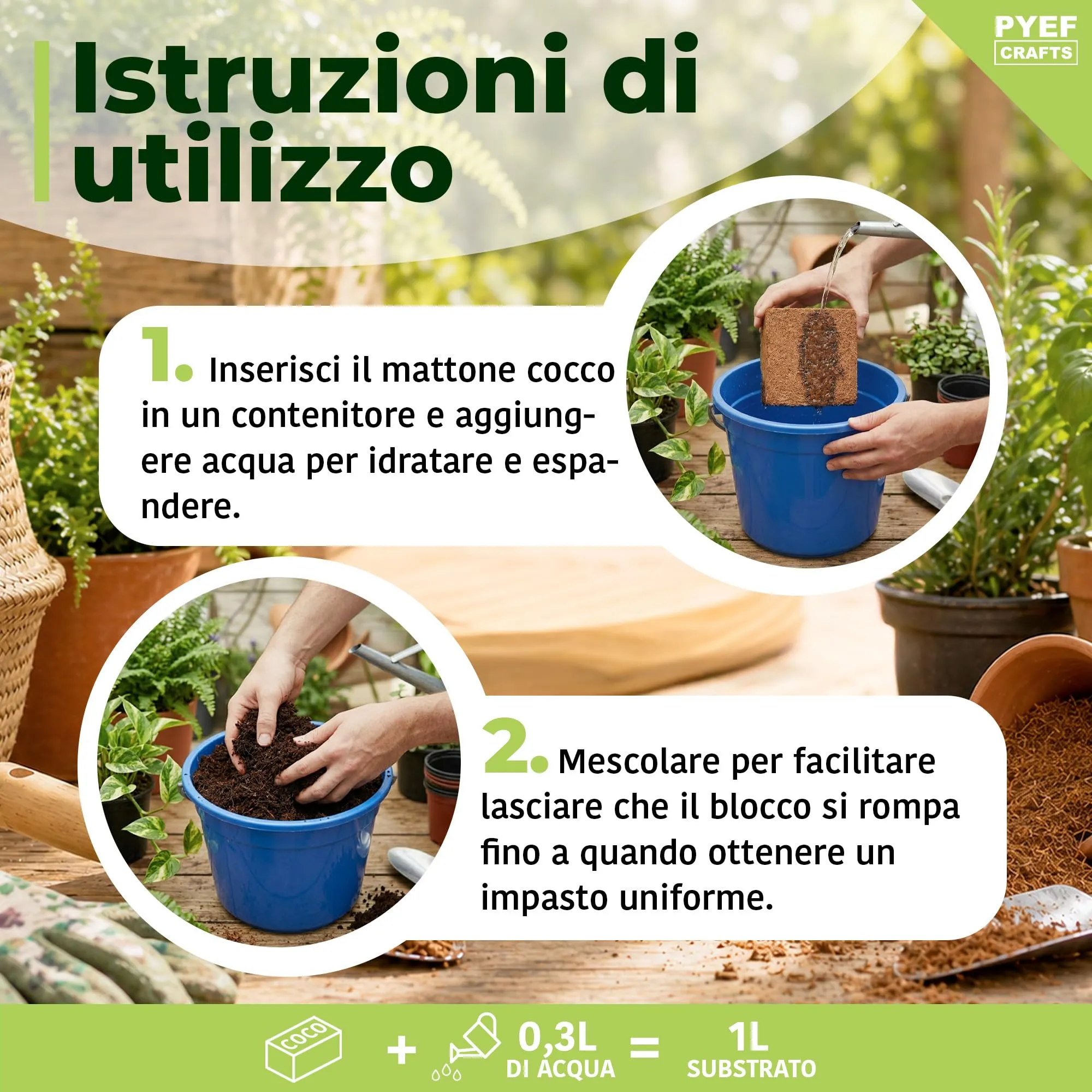 PYEF CRAFTS Fibra di Cocco per Piante e Rettili (1L) - immagine 5