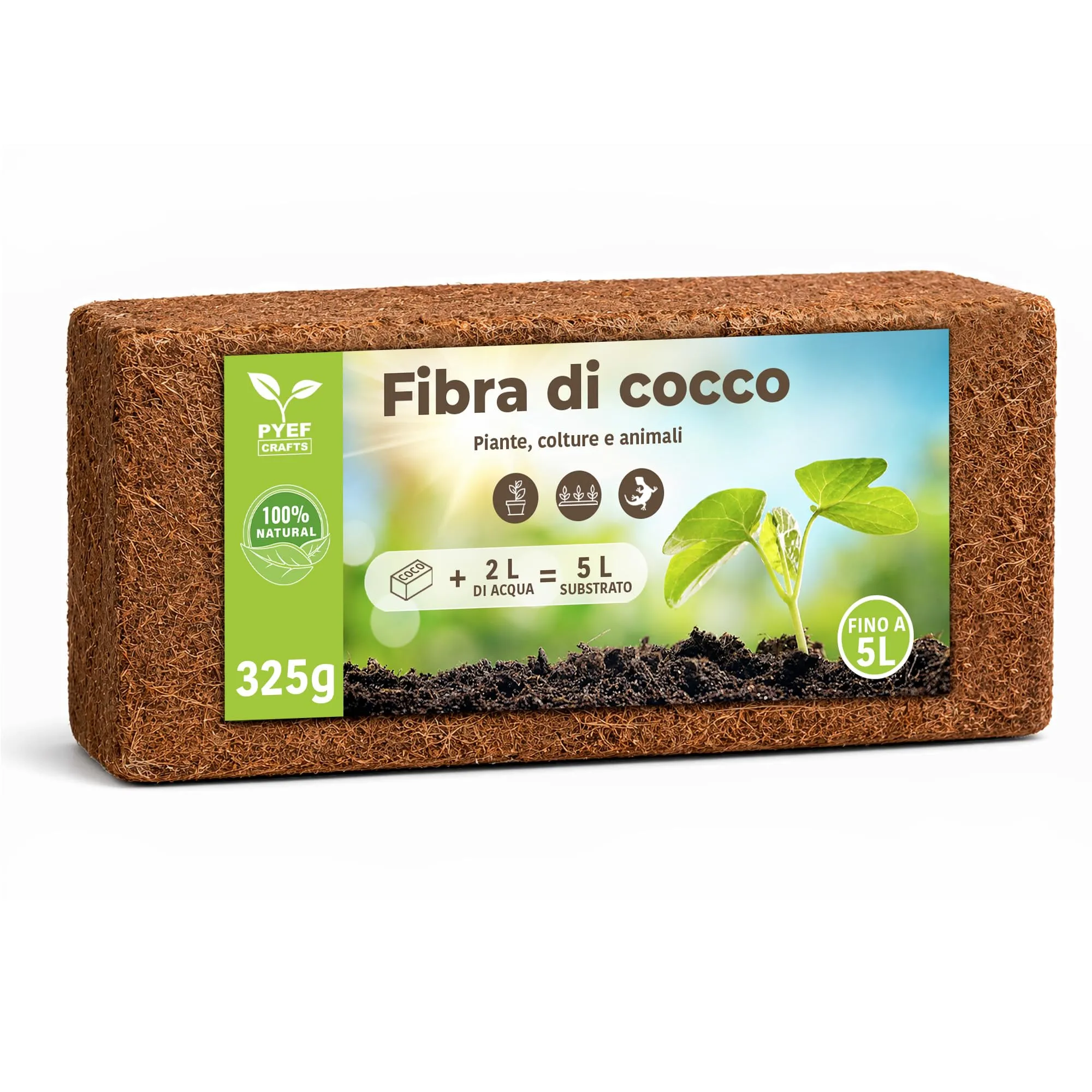 PYEF CRAFTS Fibra di Cocco per Piante e Rettili (5L) - immagine 1