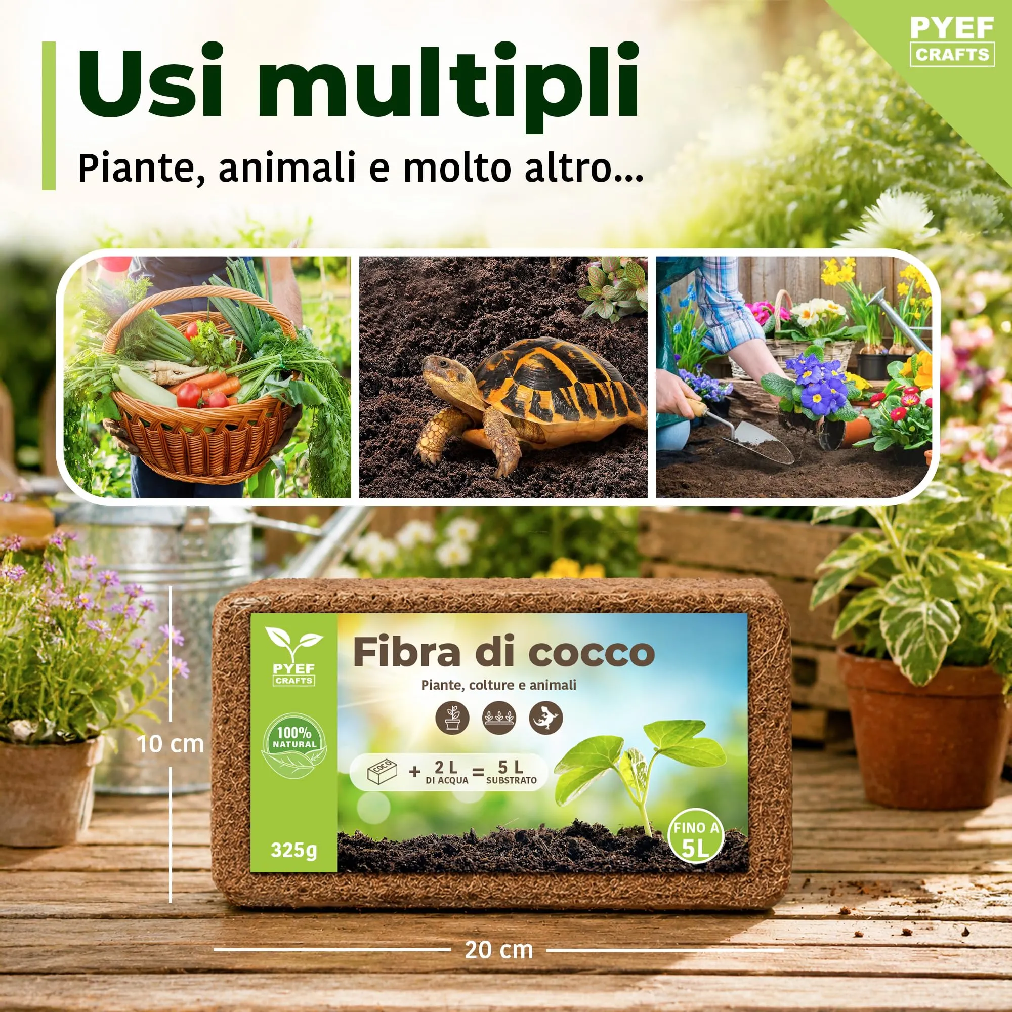 PYEF CRAFTS Fibra di Cocco per Piante e Rettili (5L) - immagine 4