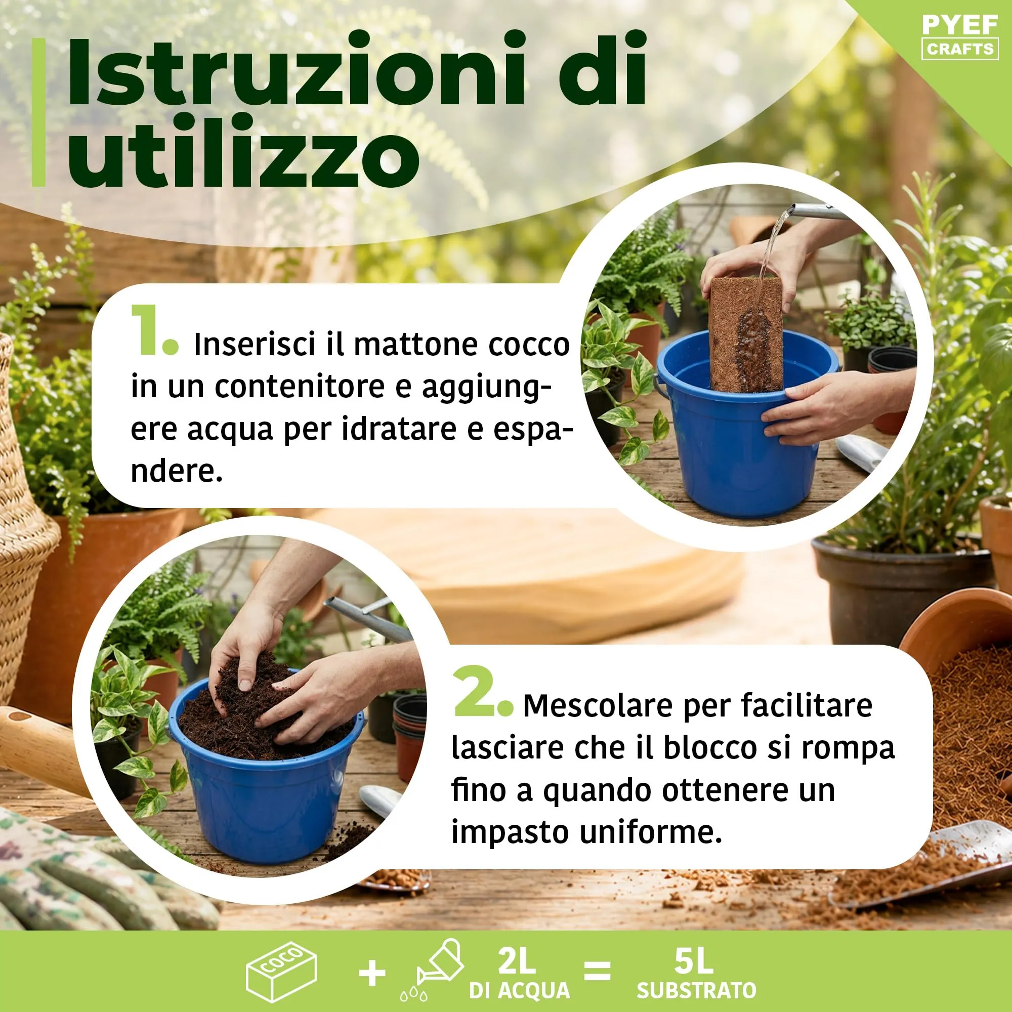PYEF CRAFTS Fibra di Cocco per Piante e Rettili (5L) - immagine 5