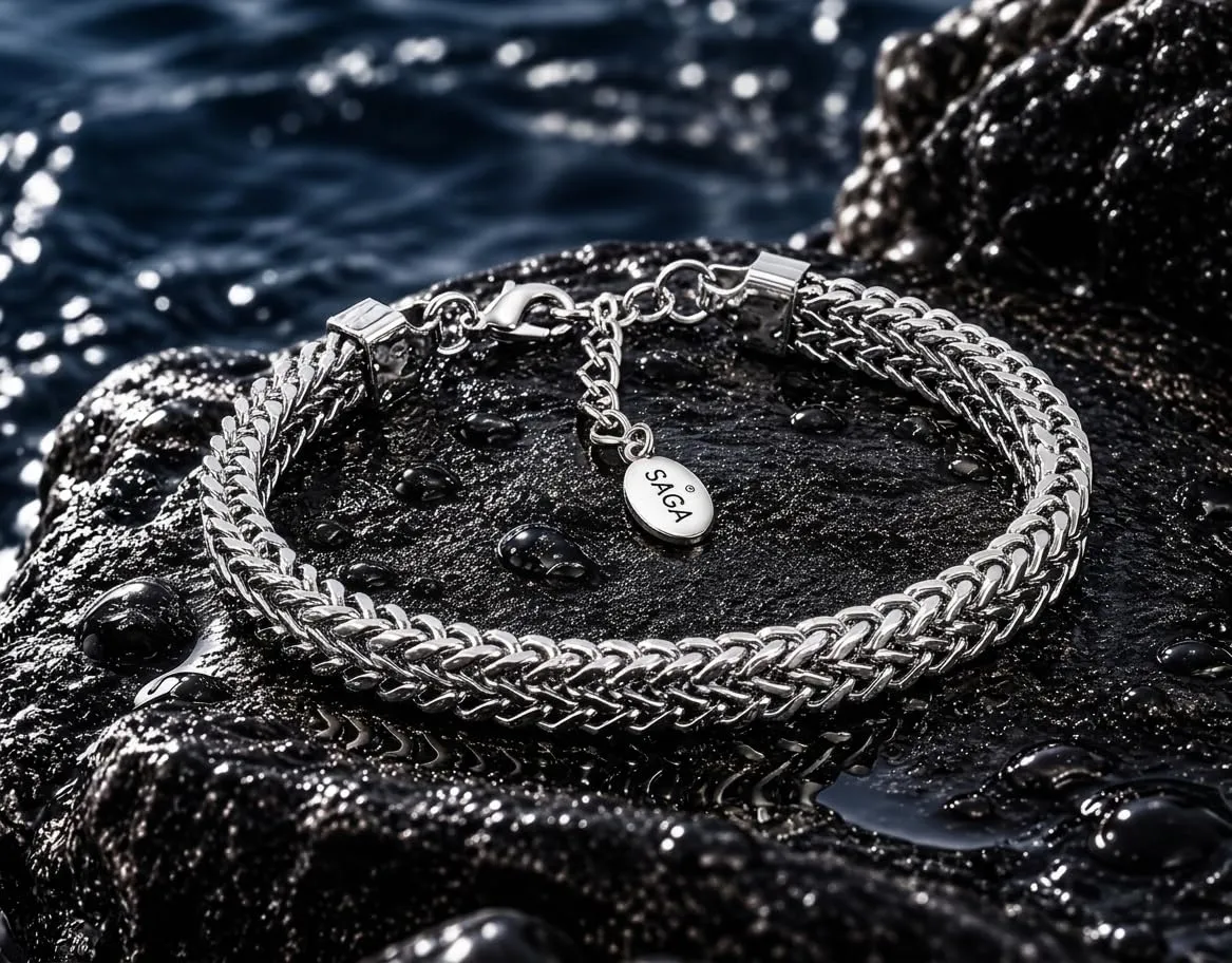 SAGA GIOIELLI Bracciale Uomo Catena in Acciaio Inox - immagine 3