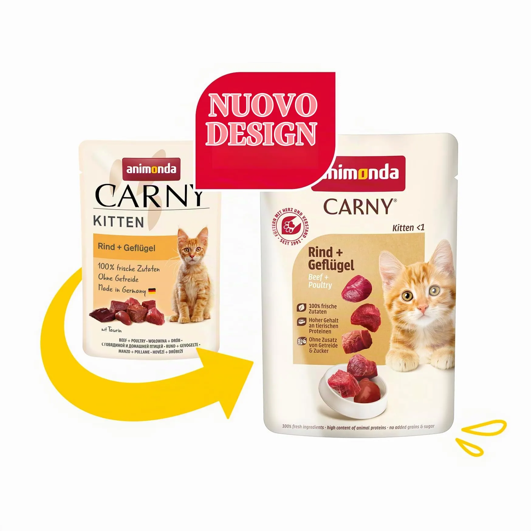 Animonda Carny Kitten Cibo Umido per Gatti, Manzo e Pollame, 12 x 85 g - immagine 2