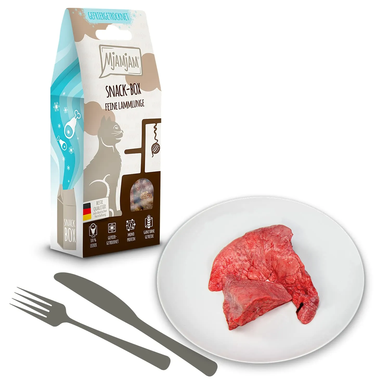 MjAMjAM Snack Premium per Gatti, Polmone di Agnello, 35 g - immagine 2