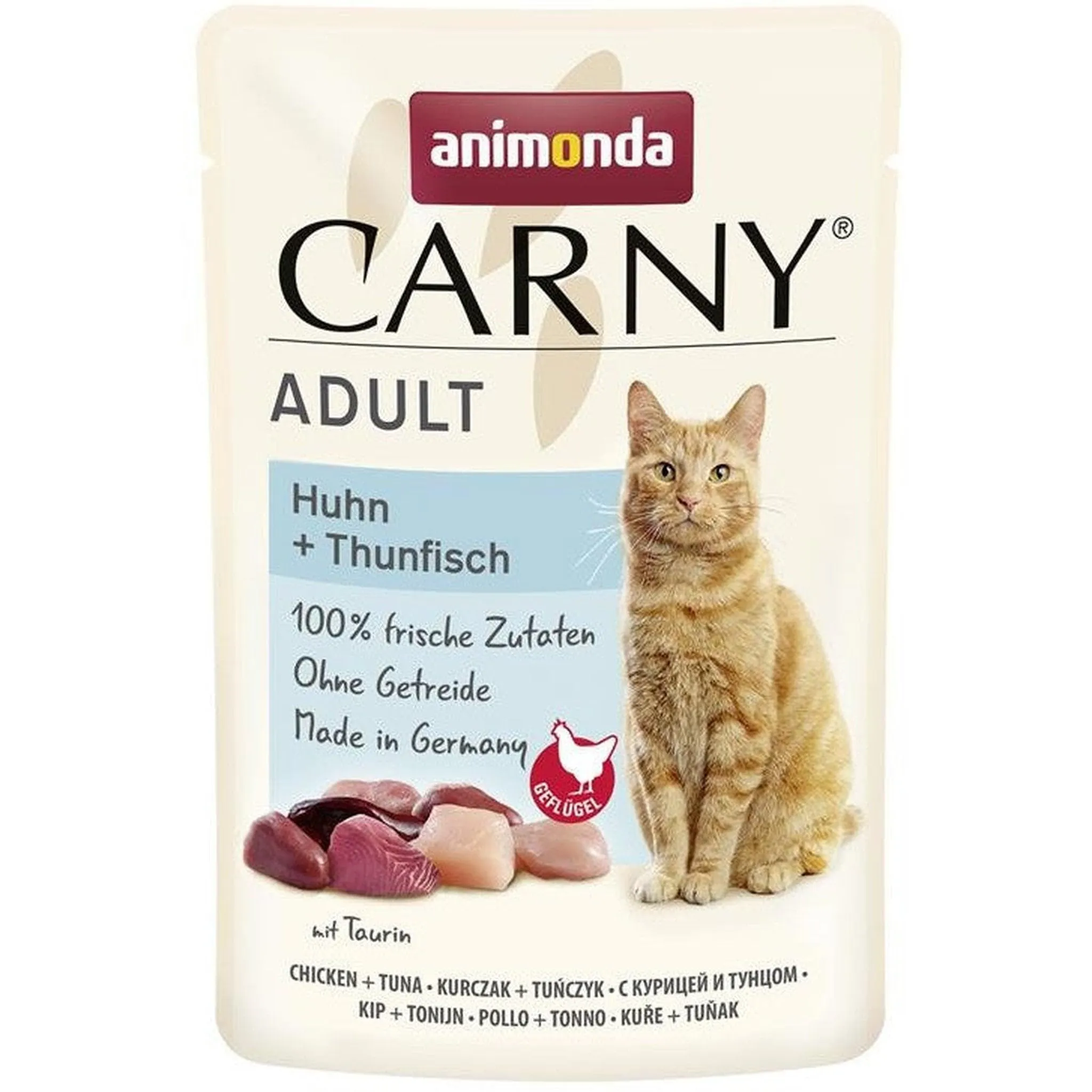 animonda Carny Adult cibo umido per gatti, Pollo + Tonno, 12 x 85 g - immagine 1