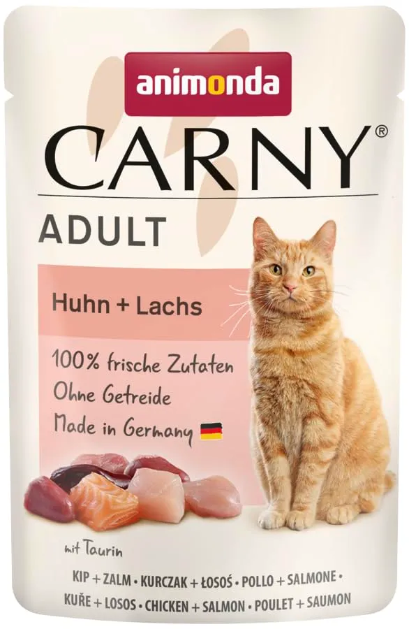 animonda Carny Adult Cibo Umido per Gatti Pollo e Salmone 12 x 85 g - immagine 1
