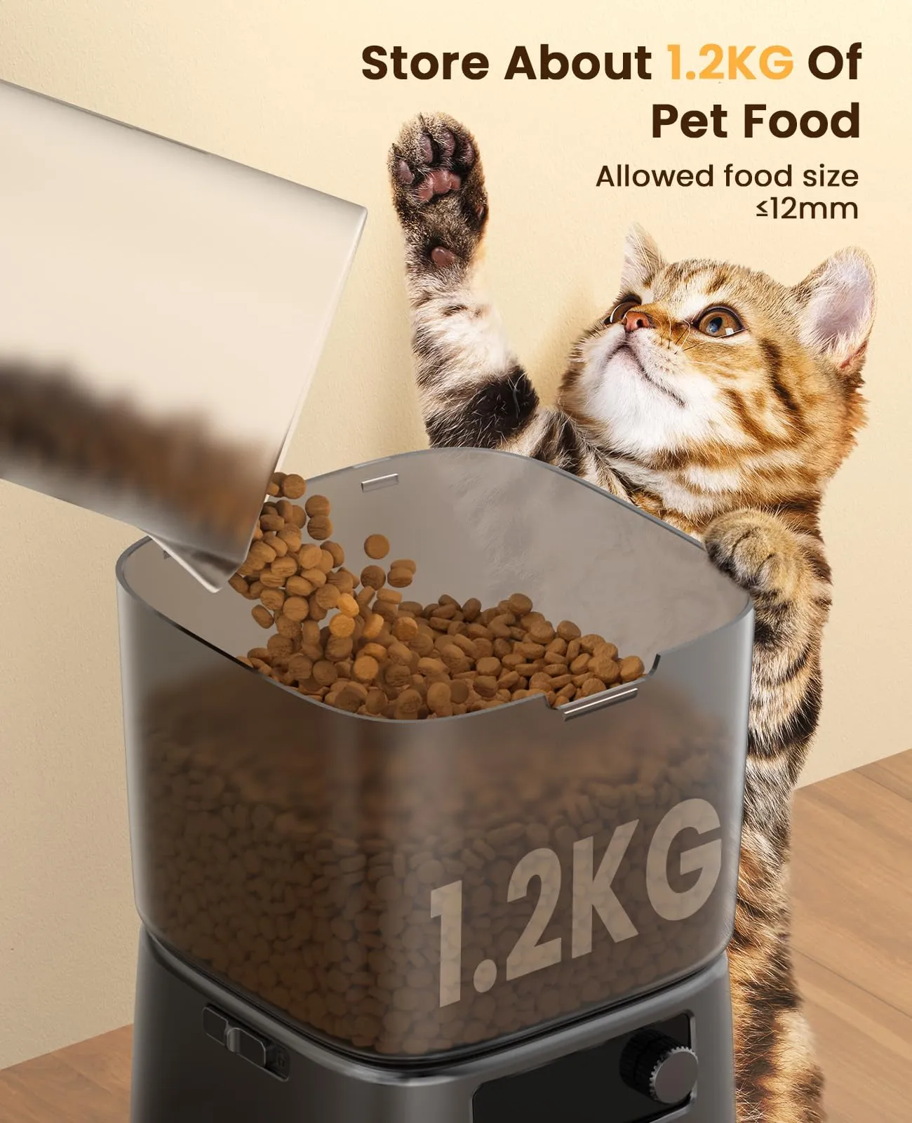 oneisall Alimentatore Automatico per Gatti, 3.5L, Nero - immagine 6